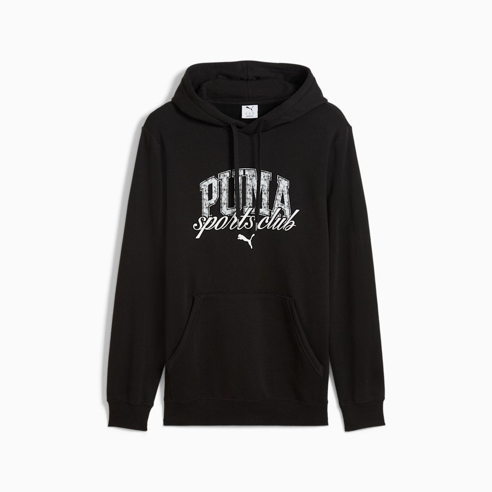 PUMA Men's Classic French Terry Black Hoodie - Comfortable & Stylish Pullover for Casual Wear, Gym, and Outdoor Activities
