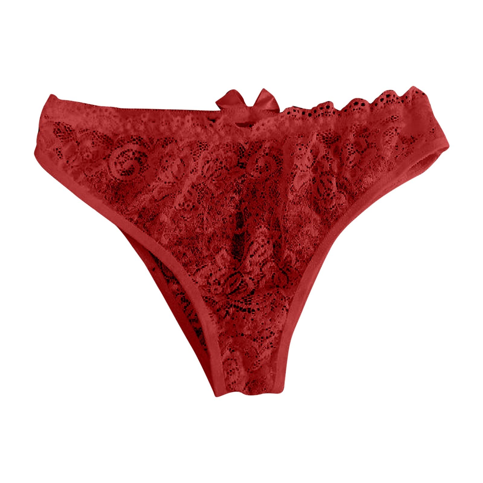 Sexy Lace Hollow Out Cotton Low Waist Thong Underwear for Women - Comfortable & Breathable Panties for Date Night & Special Occasions
