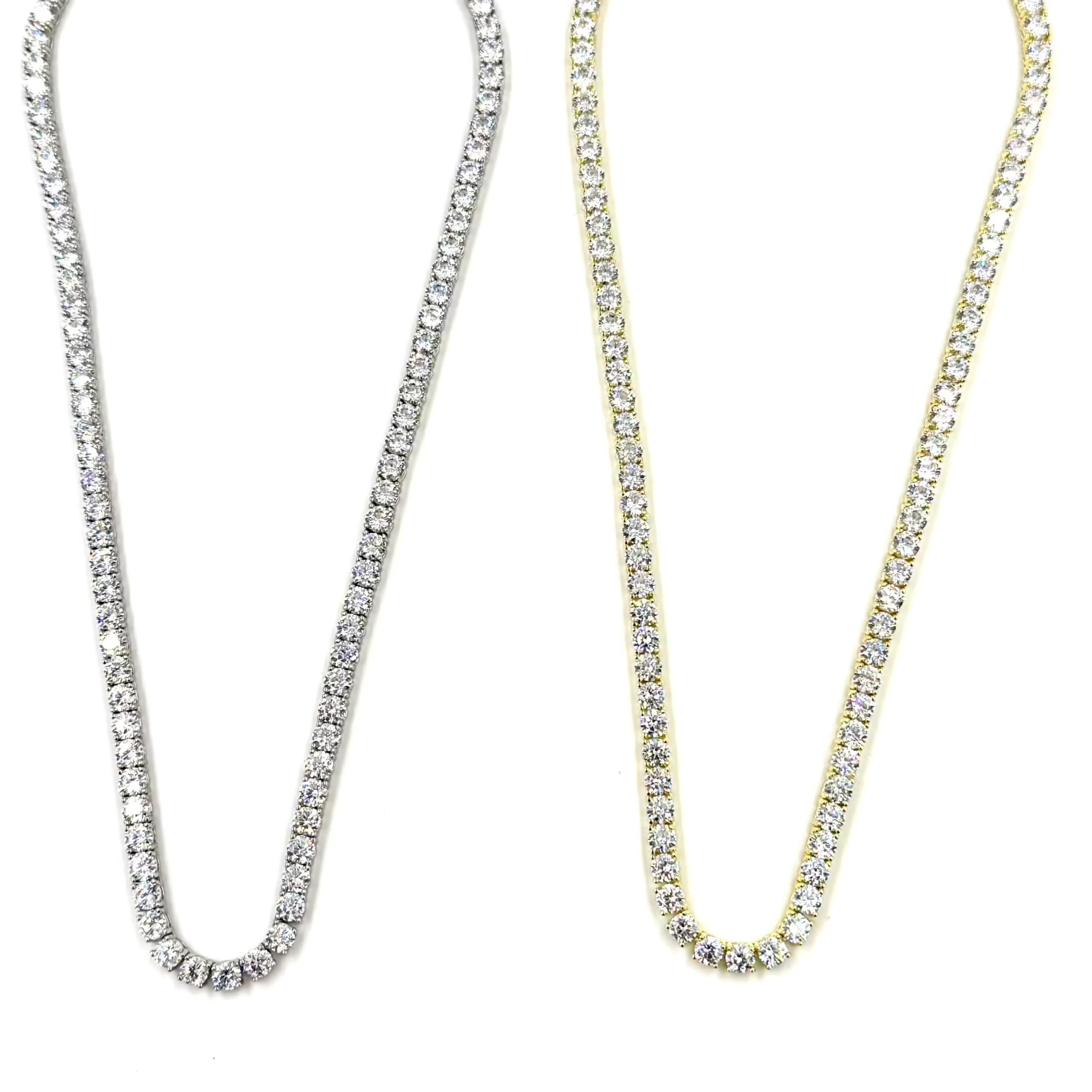 10.00CTW Ashley Gold Sterling Silver Tennis Necklace for Women - Elegant Jewelry Gift for Anniversary, Birthday & Special Occasions