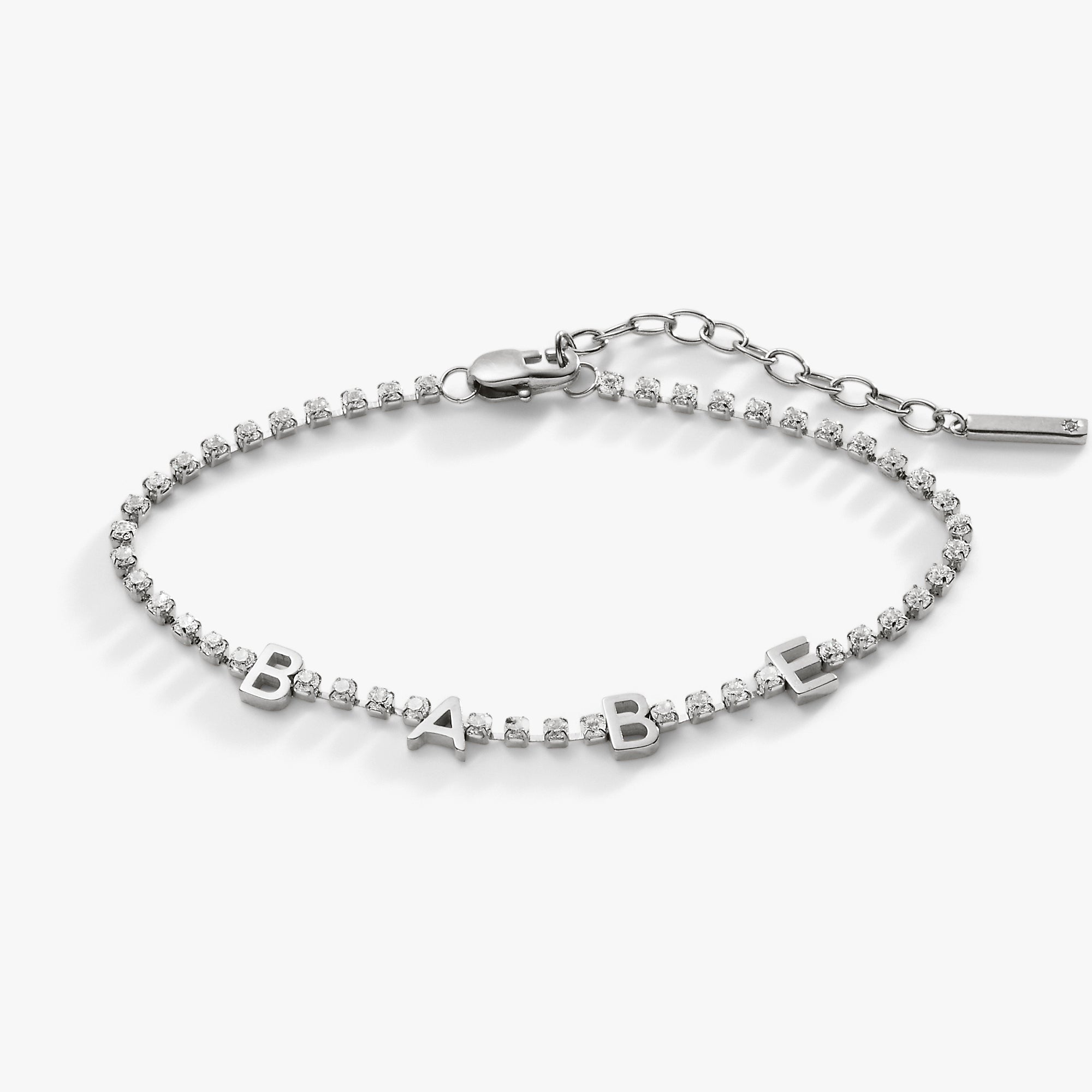 Babe Crystal Tennis Bracelet for Women - Elegant Cubic Zirconia & Sterling Silver Jewelry - Perfect for Parties, Weddings & Everyday Wear