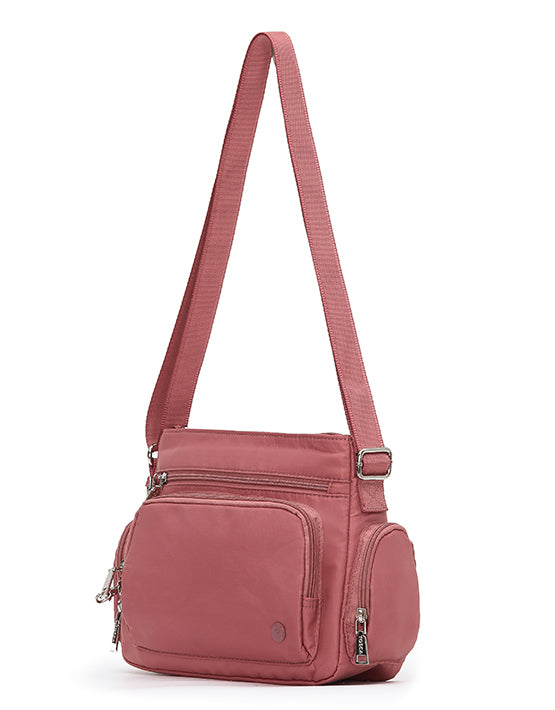 TOSCA TCA 951 Anti-Theft Shoulder Bag for Women - Coral Pink Crossbody Purse with RFID Protection | Perfect for Travel, Commuting & Everyday Use