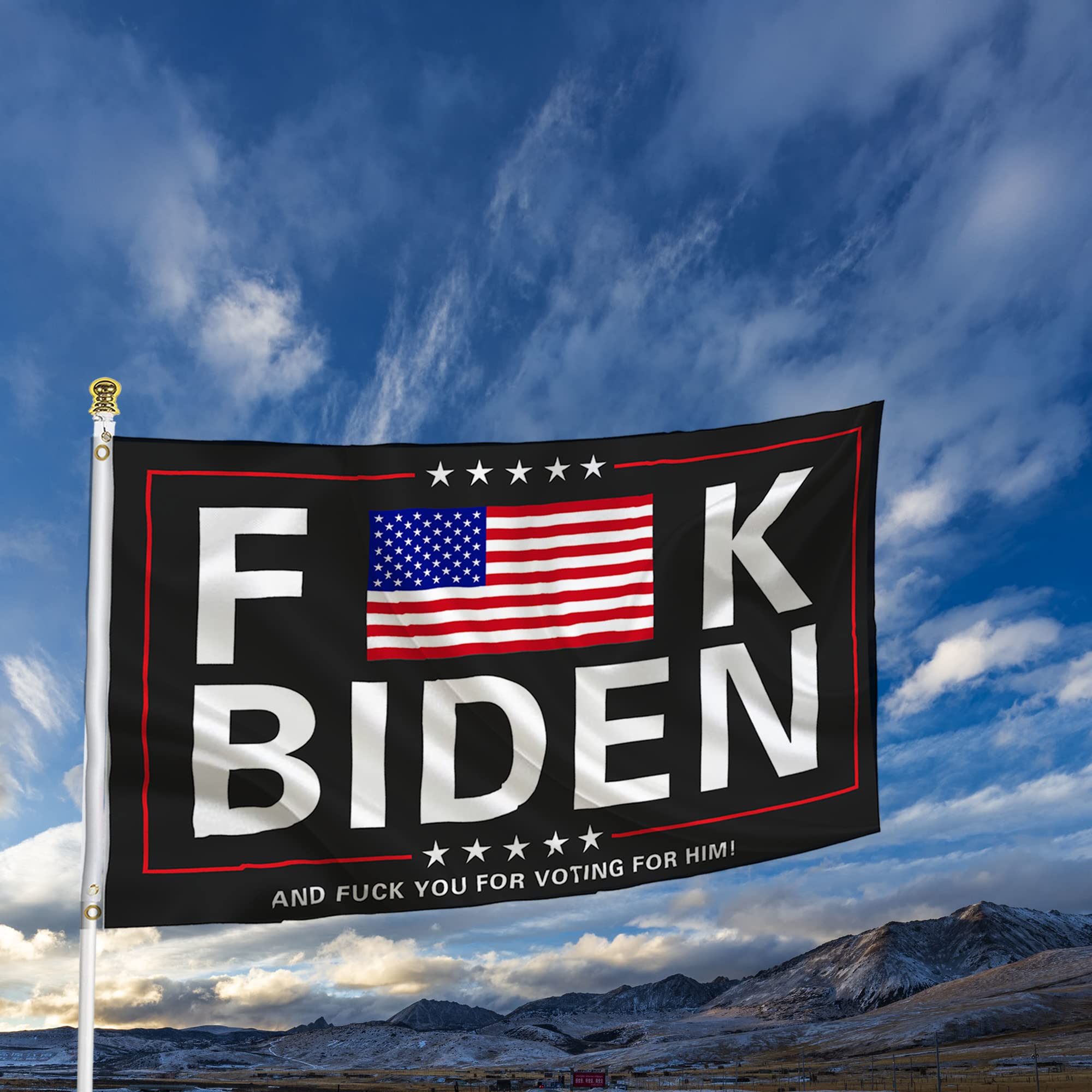 FJB Flag 3x5 FT - 100D Polyester American Political Flag with 2 Brass Grommets for Indoor & Outdoor Display - Perfect for Protests, Rallies and Political Events