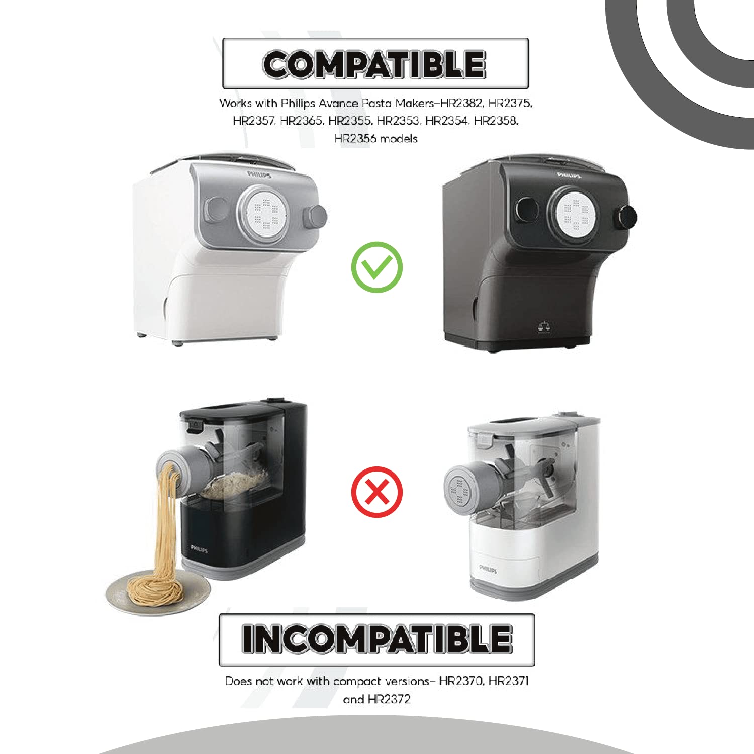 Philips Automatic Pasta Maker Giant Angel Pasta Disc Attachment - Compatible with Philips Pasta & Noodle Maker - Kitchen Appliance Accessory Kit for Homemade Giant Pasta Shapes - Perfect for Family Dinners & Italian Cuisine