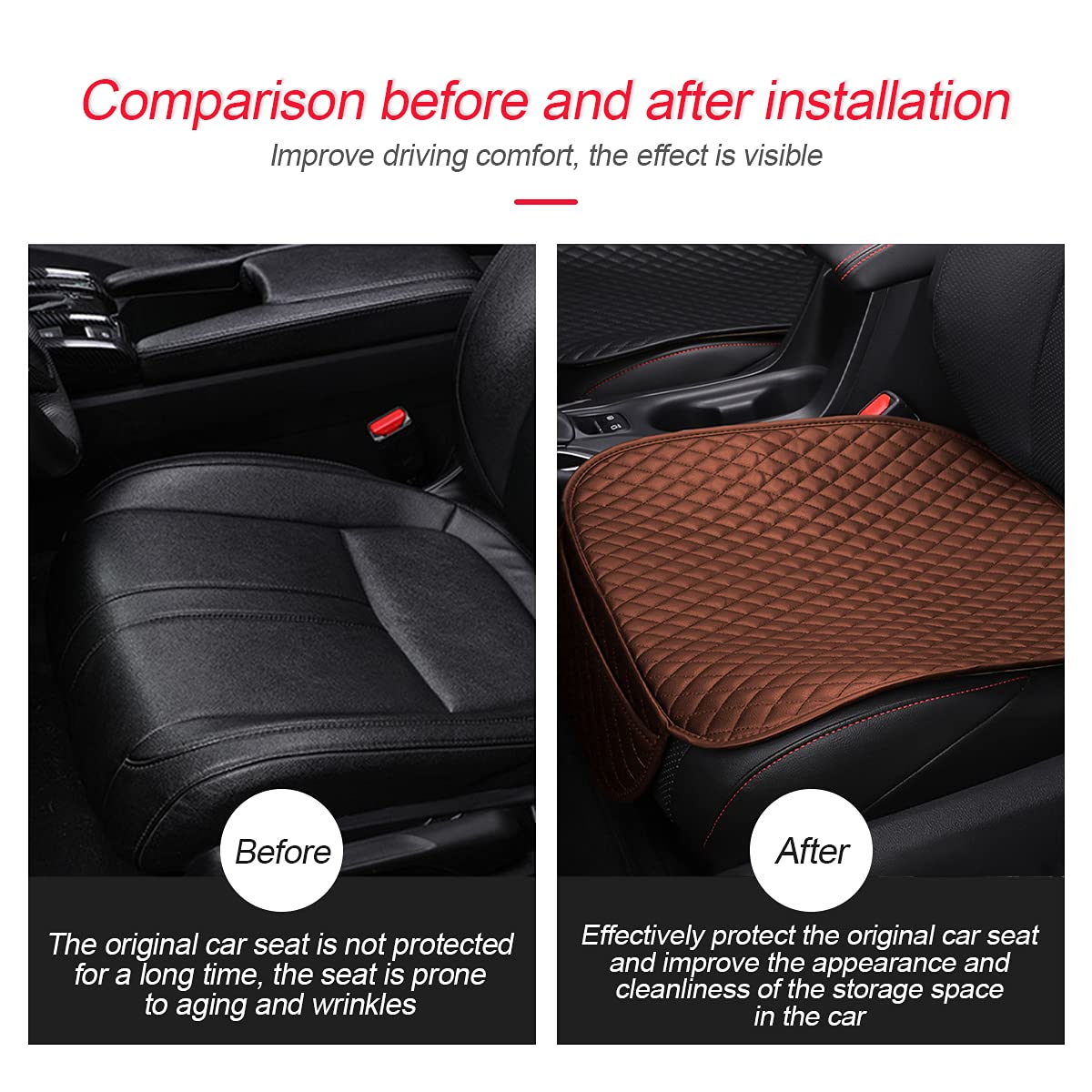 Premium Moly Magnolia Leather Car Seat Cover & Protector - Universal Fit for 90% Cars & SUVs, Comfortable Cushion for Men & Women (Coffee Brown) - Perfect for Road Trips, Daily Commutes & Luxury Interior Upgrade
