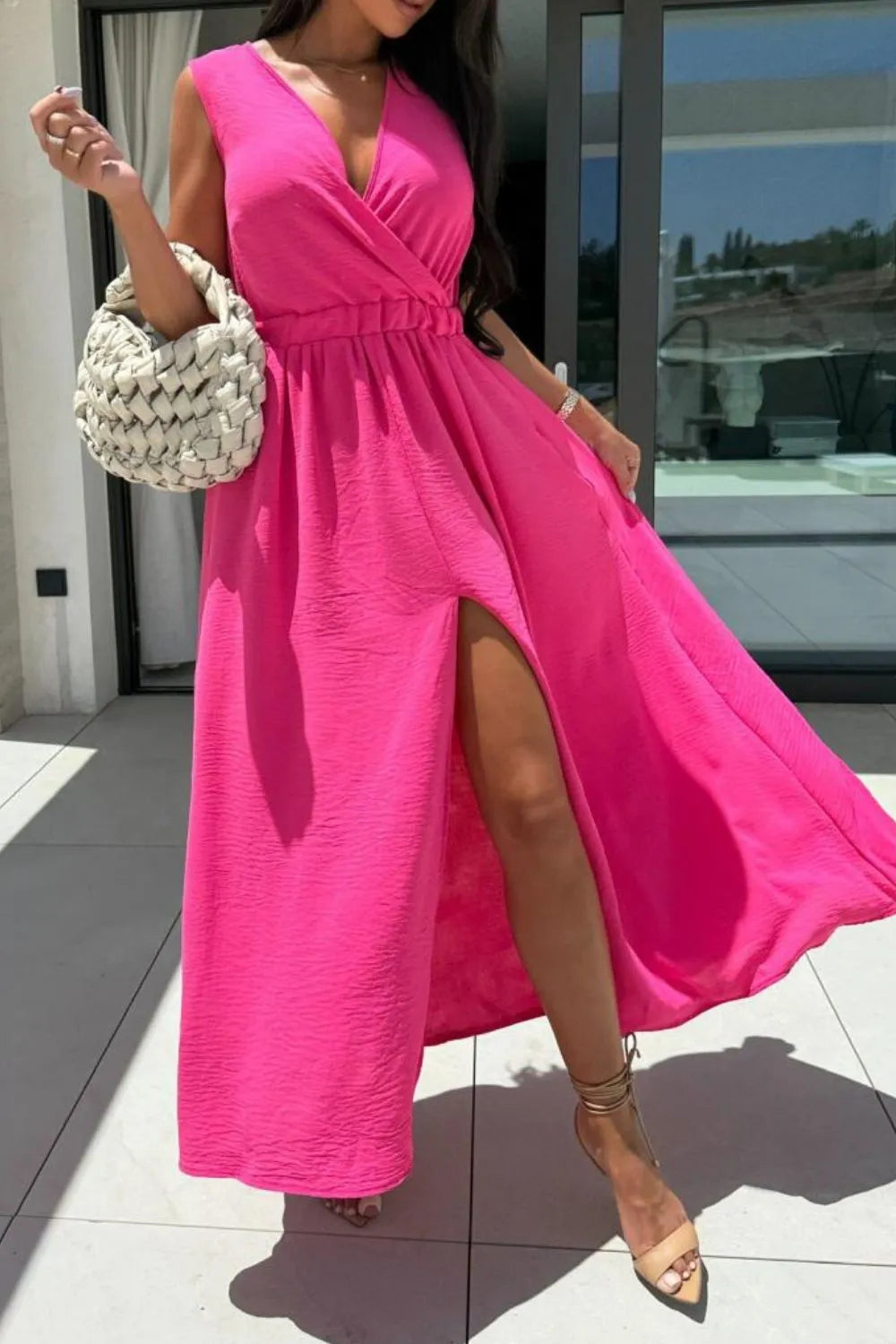 Stylish Sleeveless Slit Resort Maxi Dress for Women - Beach Vacation, Summer Party & Evening Outfits