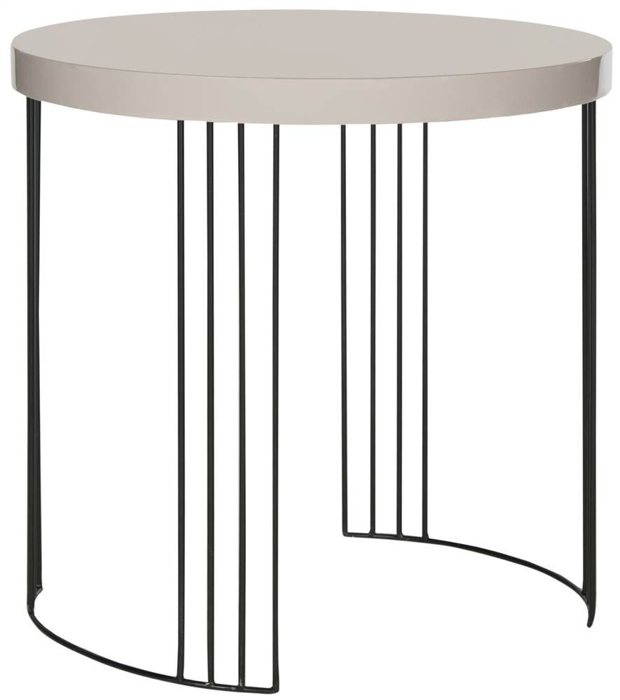 Safavieh Kelly Mid-Century Modern Side Table - Taupe & Black Finish - Perfect for Living Room, Bedroom, or Office Accent Furniture