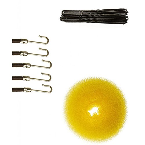 Beachy Hair Updo Styling Kit - Hair Pins, Ponytail Bungie Elastics for All Hair Types (Thick to Fine) - Celebrity Hair Tools for Red Carpet & Everyday Styling - Perfect for Weddings, Parties, Beach Days and Professional Looks