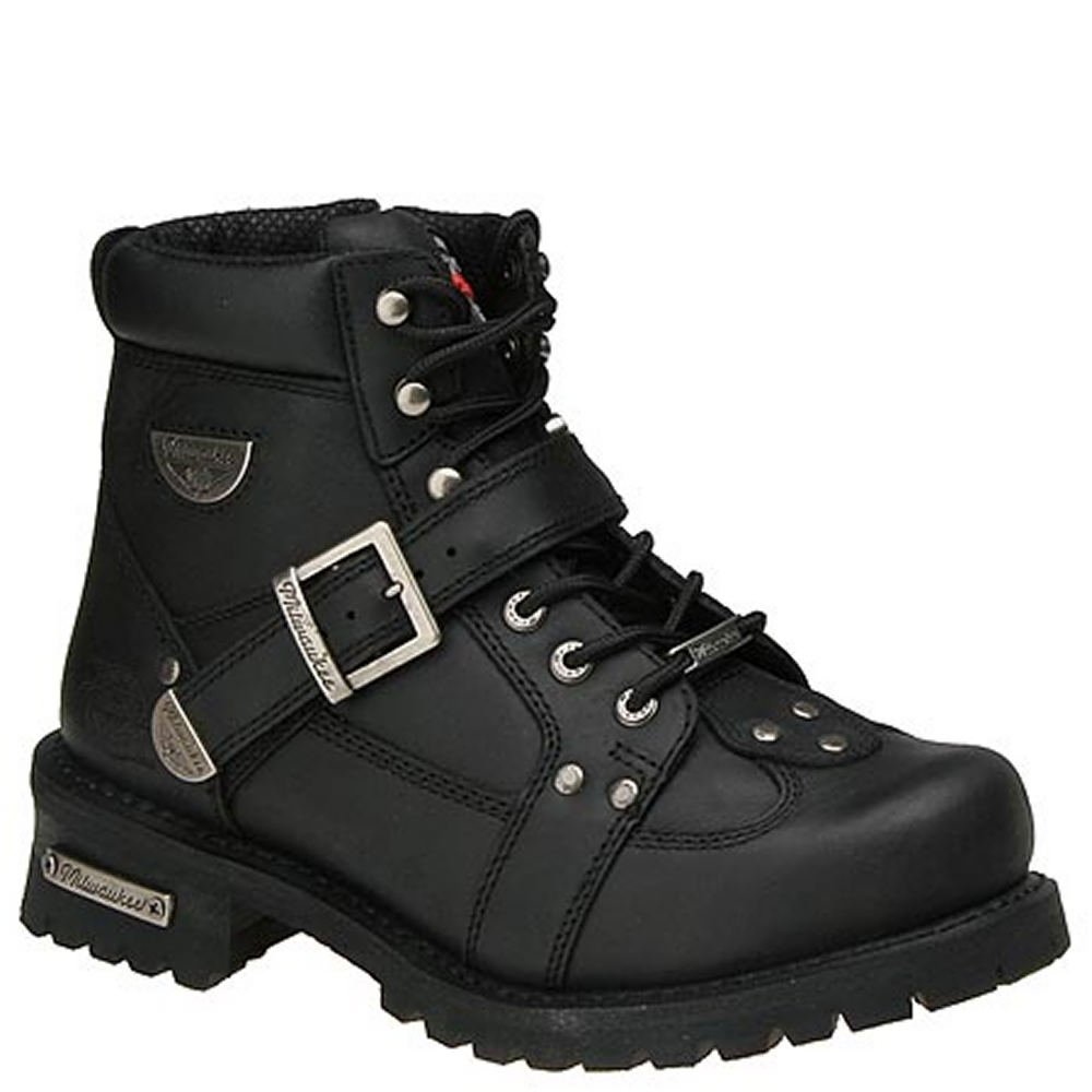 Milwaukee Motorcycle Boots for Men - Road Captain Style Leather Riding Boots with Steel Toe & Slip-Resistant Sole | Durable & Comfortable for Long Rides & Motorcycle Adventures