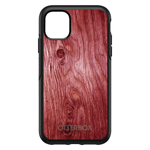 Dark Red Weathered Wood Grain Print