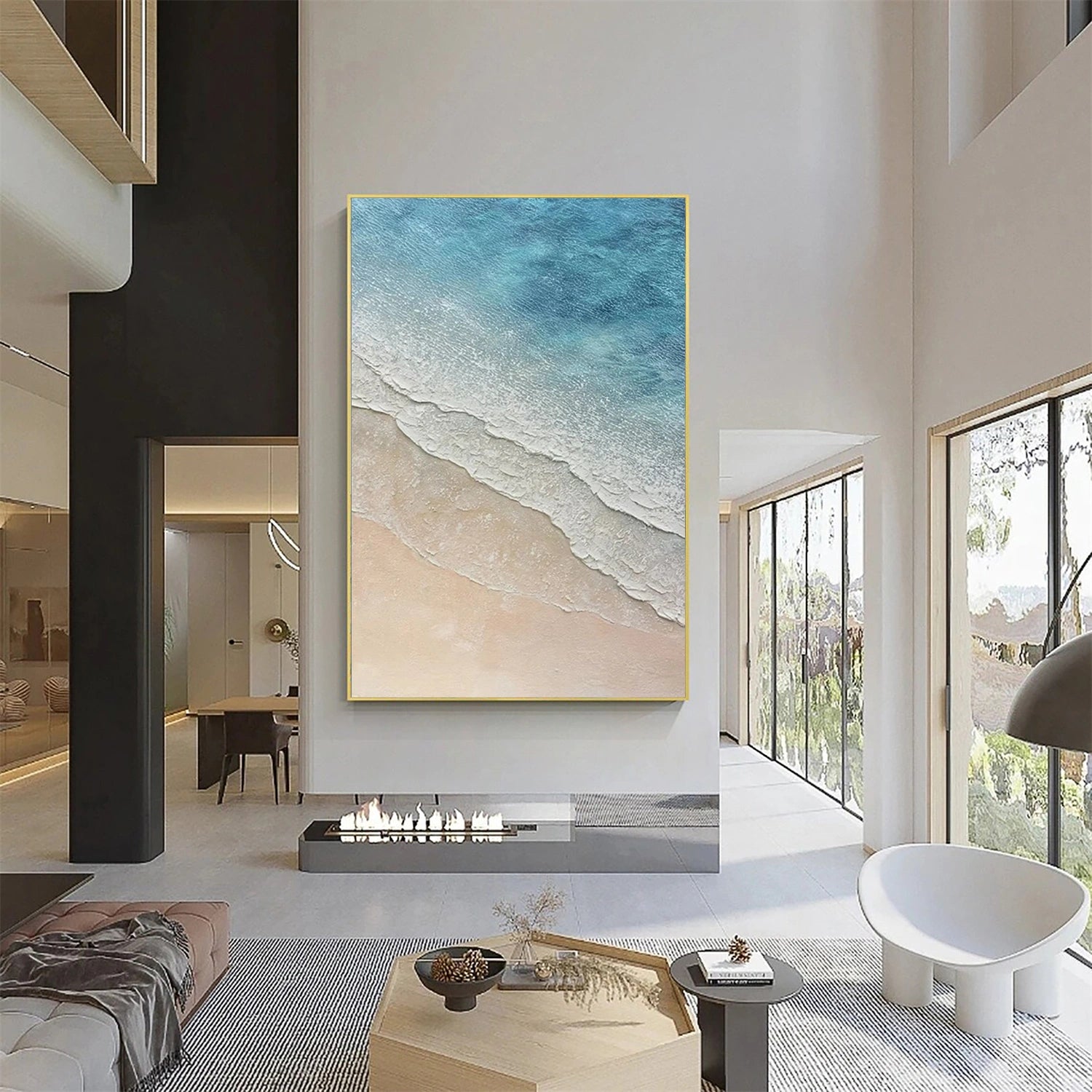 Ocean and Sky Painting #OS 248 - Handmade Canvas Wall Art for Home & Office Decor - Perfect for Living Room, Bedroom or Gift