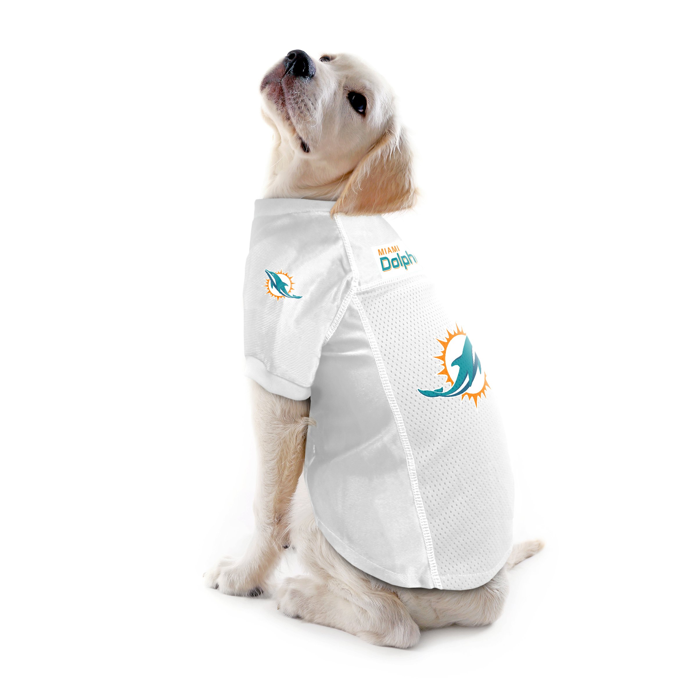 Official NFL Miami Dolphins Pet Jersey for Dogs & Cats - Medium Size - Comfortable & Durable Game Day Outfit for Football Fans - Perfect for Game Day, Pet Parties & Photo Shoots