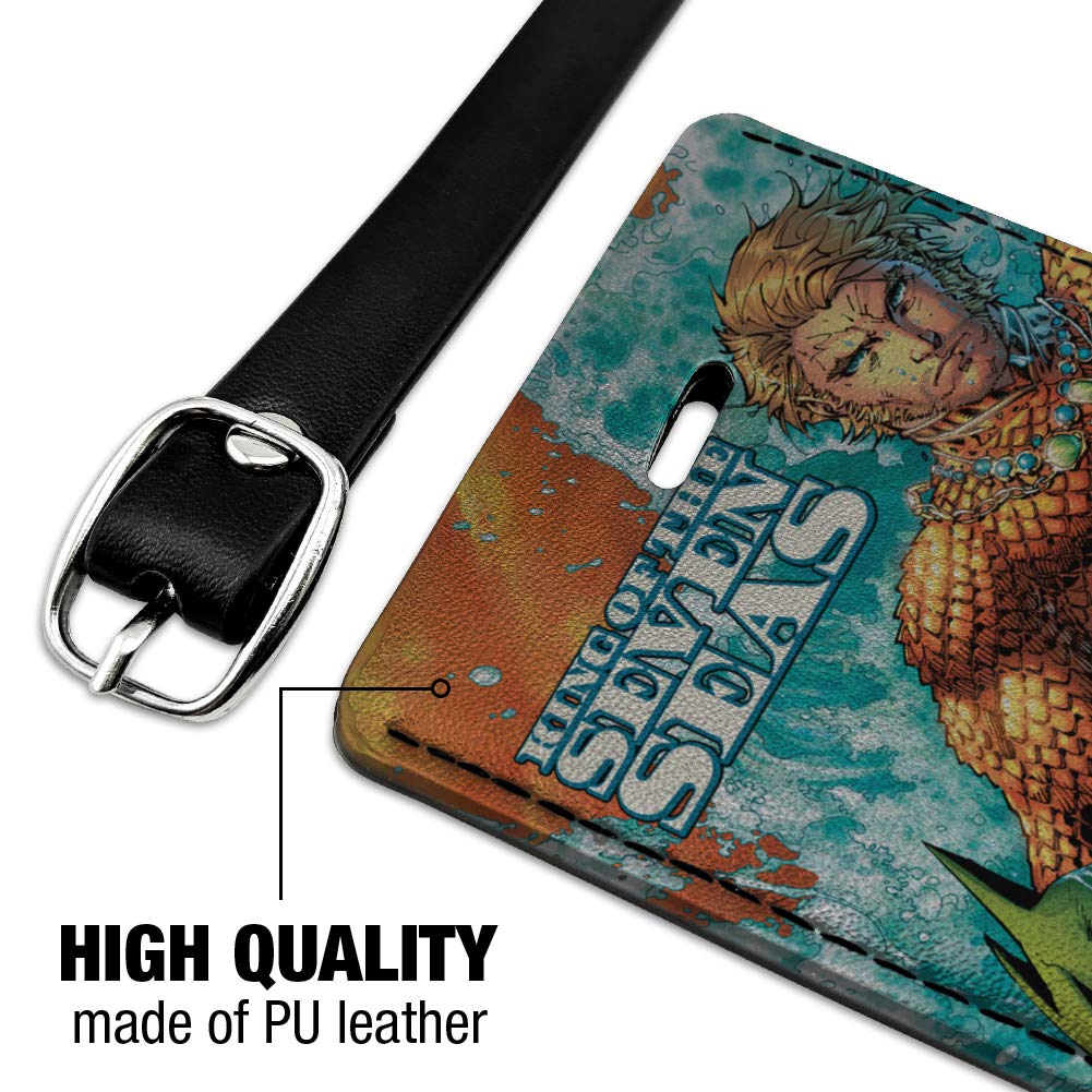 Premium Leather Luggage Tag - Rectangle Suitcase ID Tag for Travel & Carry-On Bags | Waterproof & Durable | Perfect for Business Trips, Vacations & Gift Giving