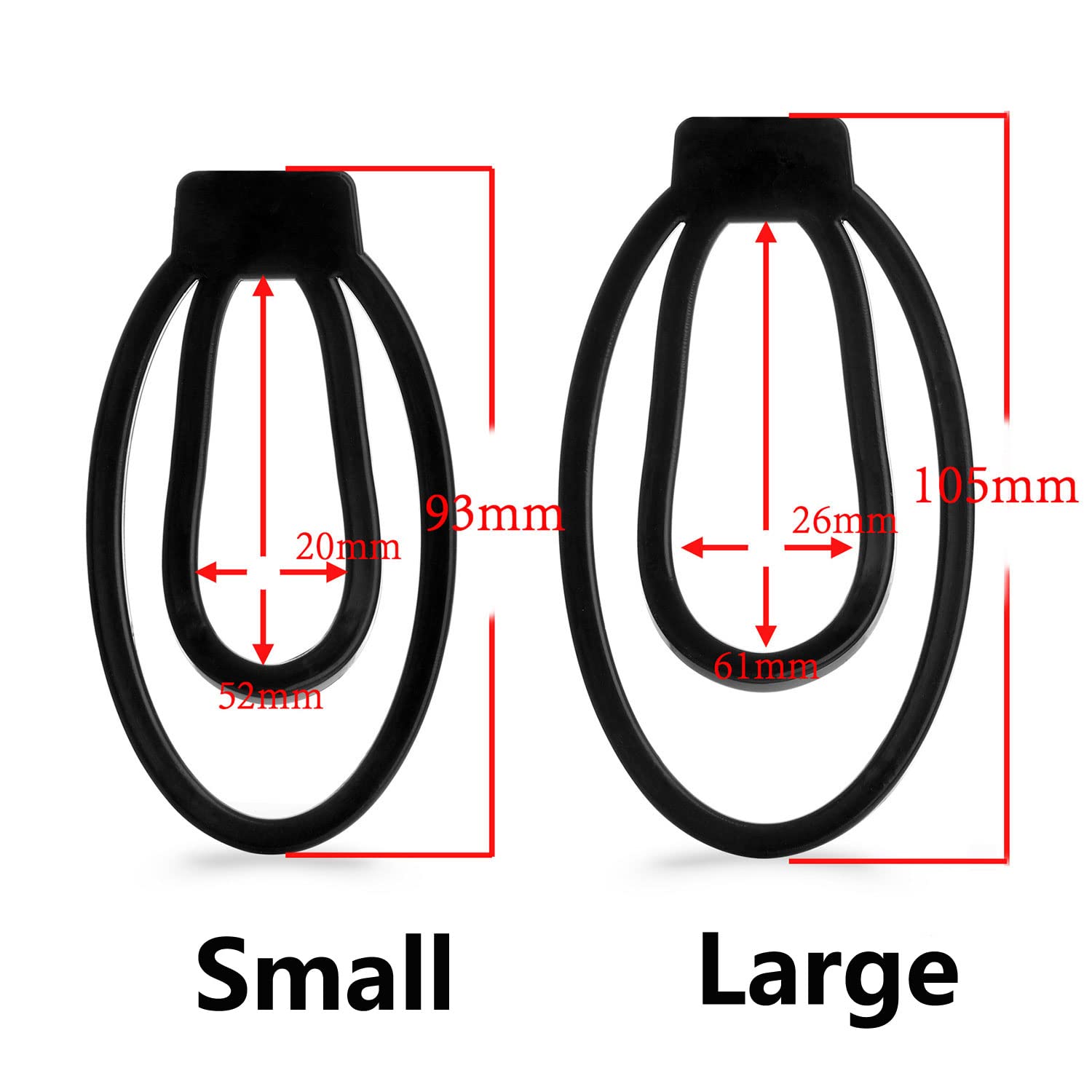 FREDORCH Pink Large Sissy Male Chastity Device - Penis Ring Cock Cage Clip Lock Toy for Men & Women | BDSM Training, Role Play, Adult Play