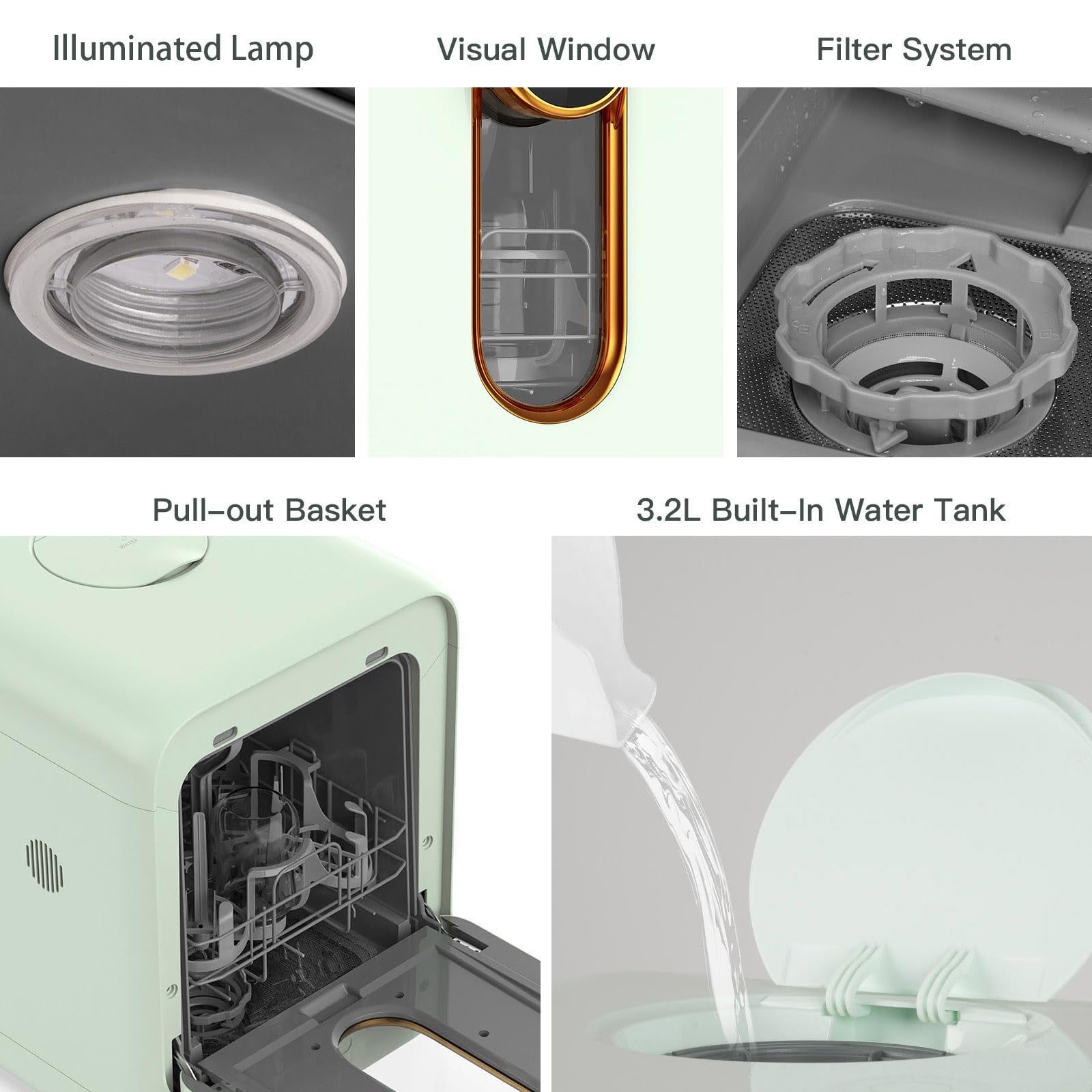 Baby Bottle Washer and Dryer Machine - 3.2L Built-in Water Tank for Easy Cleaning, All-in-One Sterilizer for Bottles, Pump Parts & Baby Accessories - Save Time & Effort | Perfect for Nursery, Travel & Daily Baby Care Routine