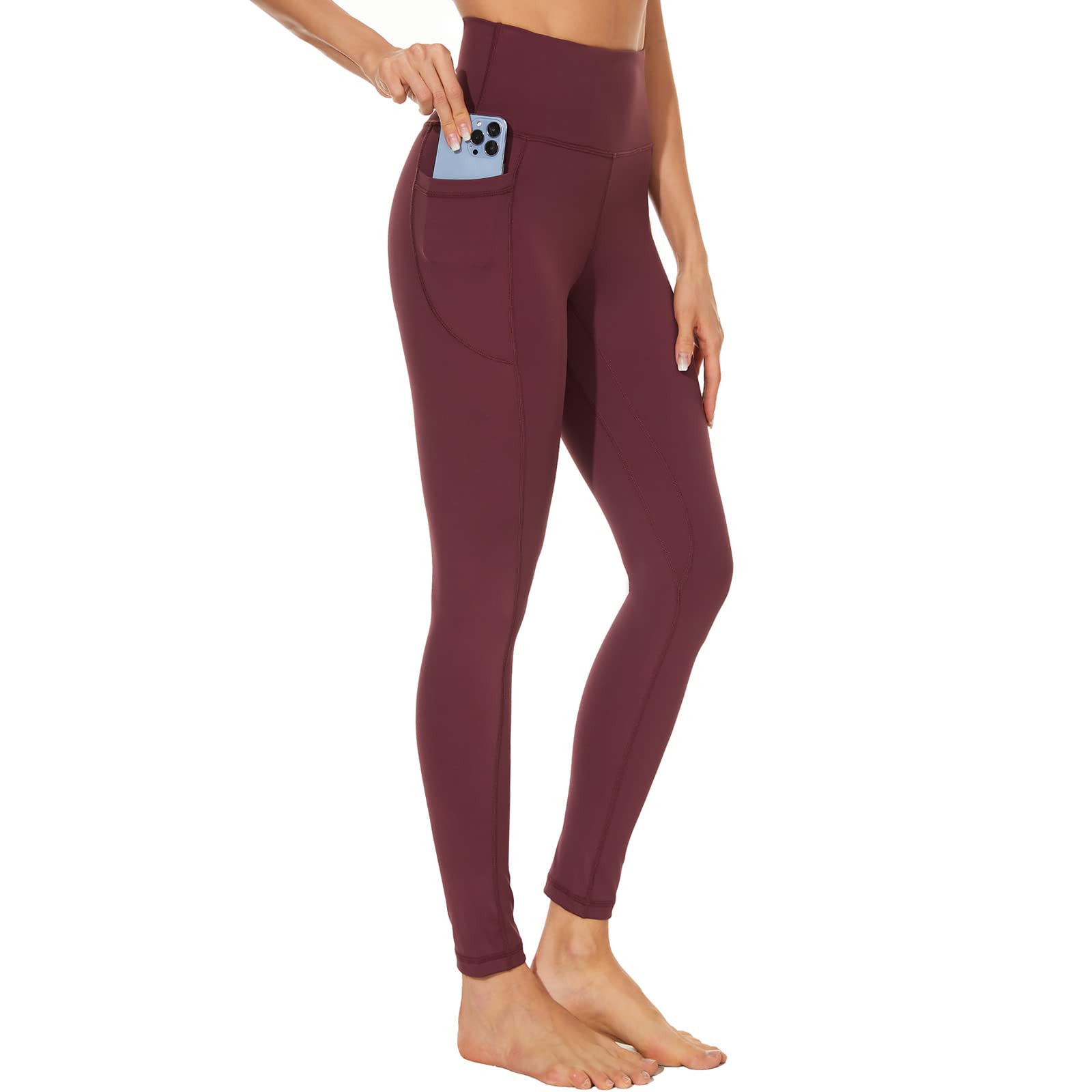 CCKO High Waisted Yoga Pants for Women with Pockets - Stretchy Workout Leggings Tummy Control - Perfect for Gym, Running & Everyday Wear