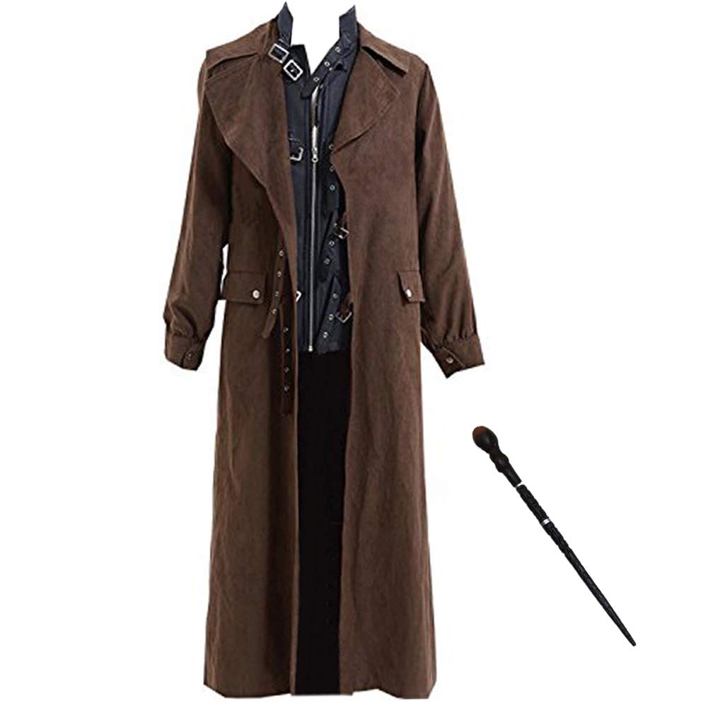 Men's Brown Leather Jacket Vest - Stylish Vintage Biker Coat for Halloween Cosplay & Costume Parties | Perfect for Motorcycle Rides, Outdoor Adventures & Themed Events