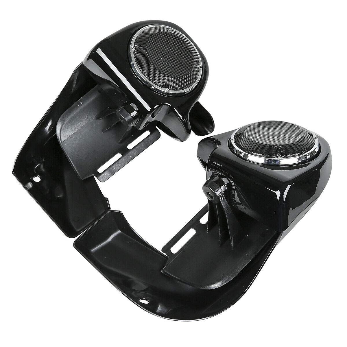 TCMT Lower Vented Leg Fairing with 6.5'' Speaker Grills for Harley Touring Models - Road King, Road Glide, Street Glide, Electra Glide Ultra-Classic (1983-2013, Style D) - Perfect for Motorcycle Audio Upgrades & Wind Protection