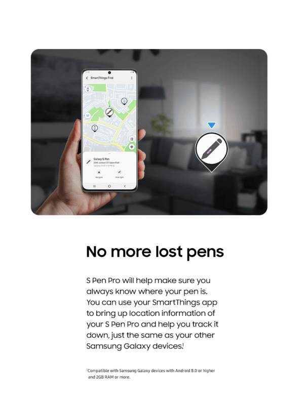 Samsung S Pen Pro Stylus for Galaxy Tablets & Phones - Precision Drawing, Note-Taking & Remote Control - Compatible with S Series, Note Series & Tab S (Office, Design, Online Classes)