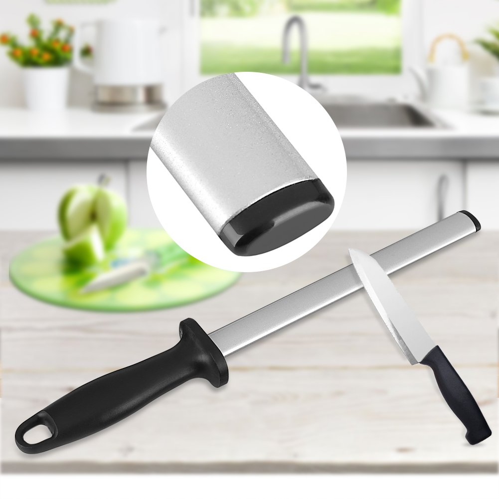 Yosoo 8 Inch Professional Knife Sharpening Rod - High Carbon Steel Honing Rod for Kitchen Knives, Chef Knives & Scissors - Perfect for Home, Restaurant & Culinary Use