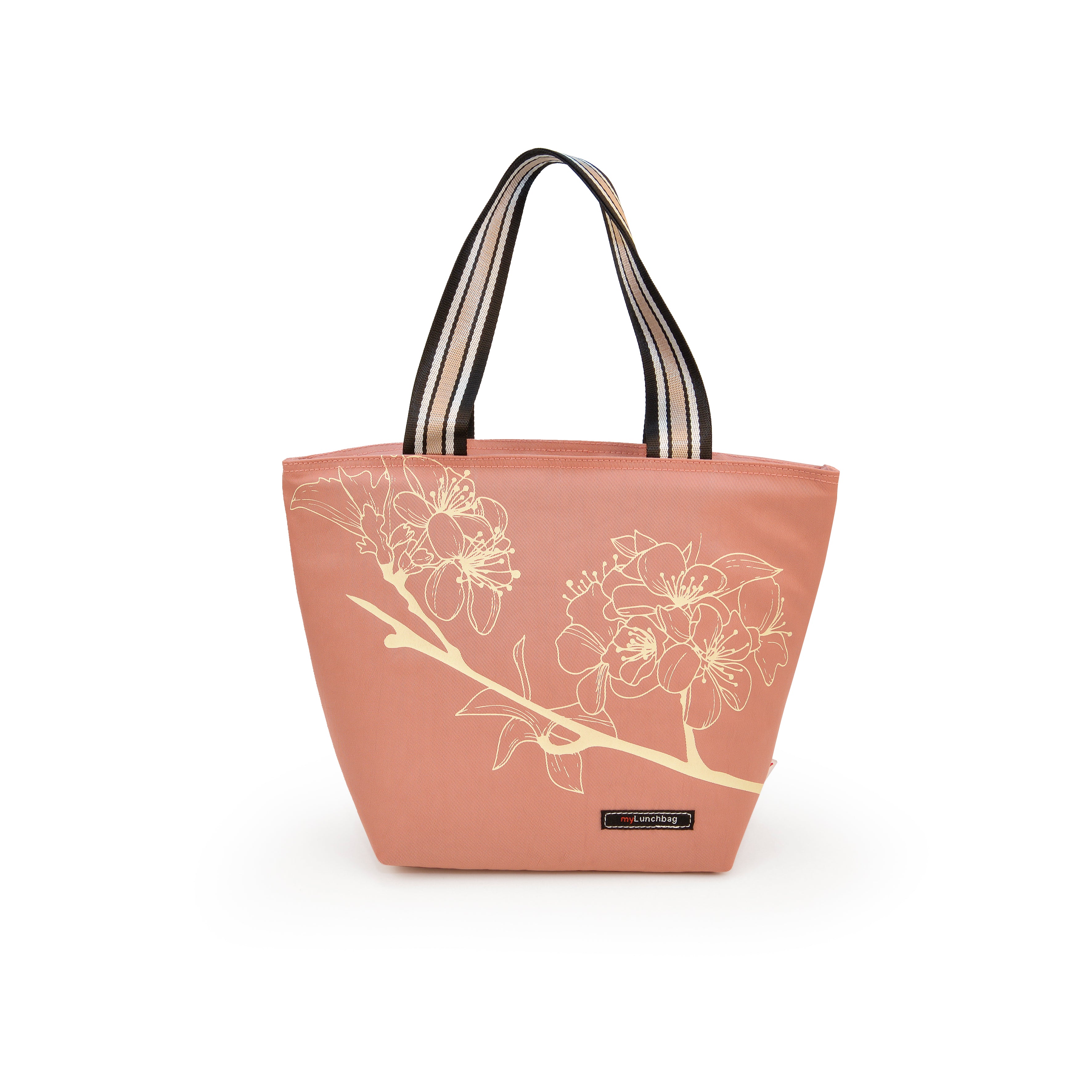 Botanical Pink Insulated Lunch Bag Tote - 3.7L Capacity for Work, School & Picnics | Leakproof & Eco-Friendly