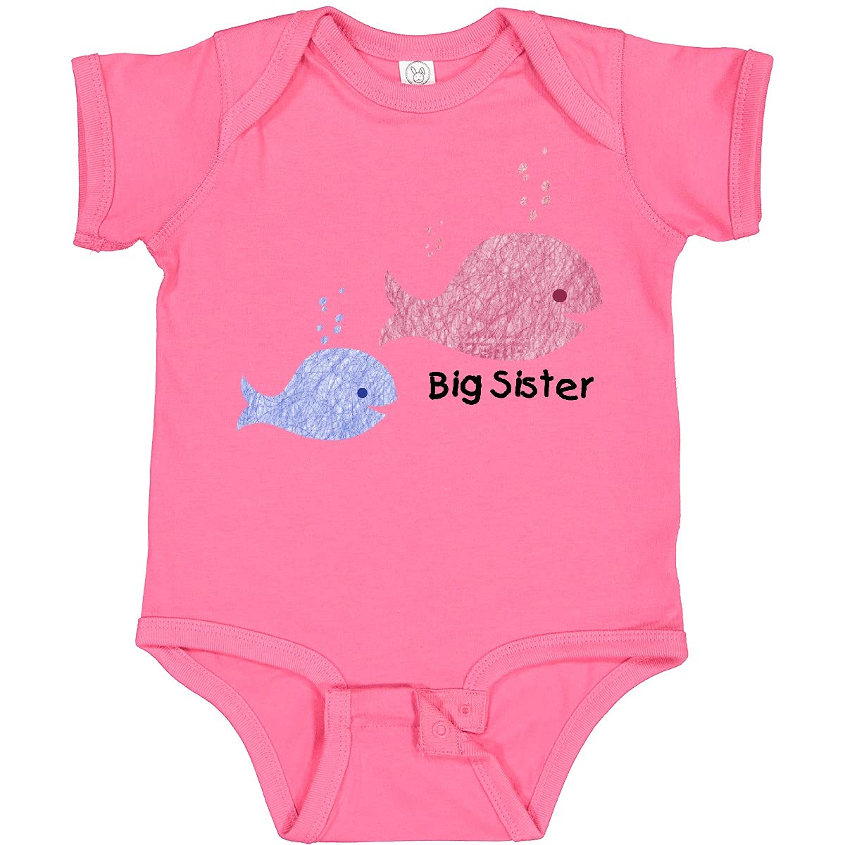 Inktastic Big Sister with Lil' Brother Baby Bodysuit - Cute Sibling Matching Outfit for Newborns & Toddlers - Perfect for Family Photos, Birth Announcements & Sibling Bonding Moments