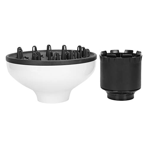 Professional Universal Hair Dryer Diffuser for Curly & Wavy Hair - White | Salon-Quality Blow Dryer Attachment for Home Use, Styling & Volume Enhancement