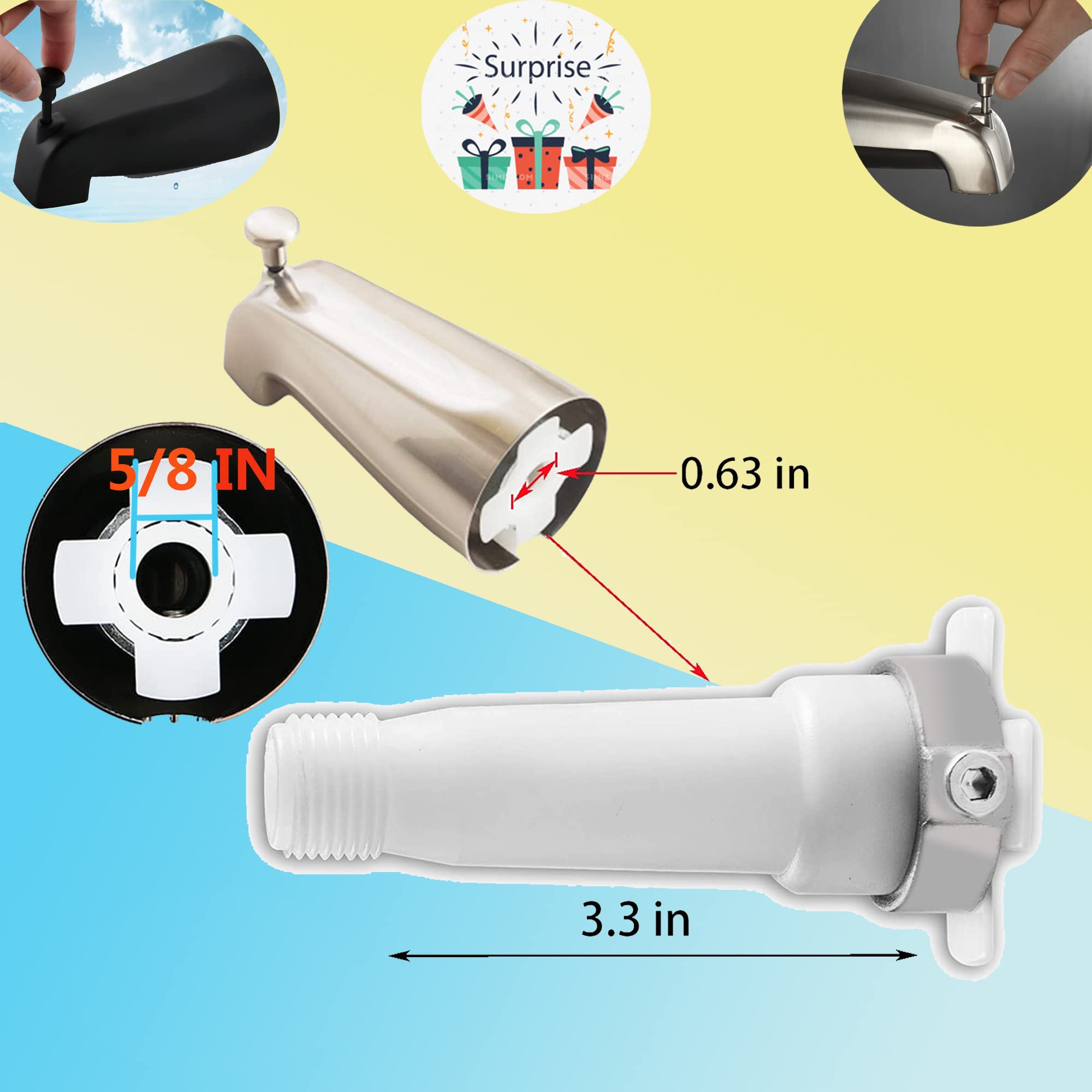 SpoutParts Replacement Kit - Only Parts, No Tub Spout Body Included | Compatible with Most Bathtub Faucets | Perfect for DIY Plumbing Repairs and Home Renovations