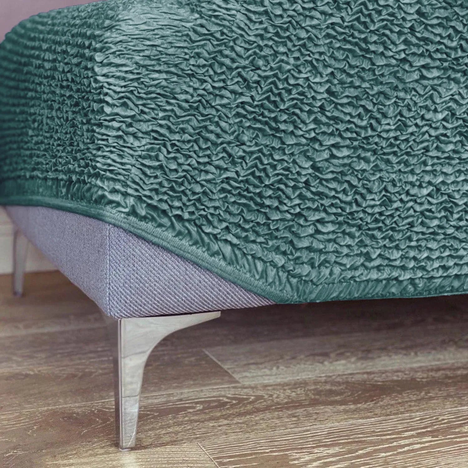 Small Ottoman Slipcover - Microfiber Collection - Perfect for Living Room, Bedroom, and Home Decor