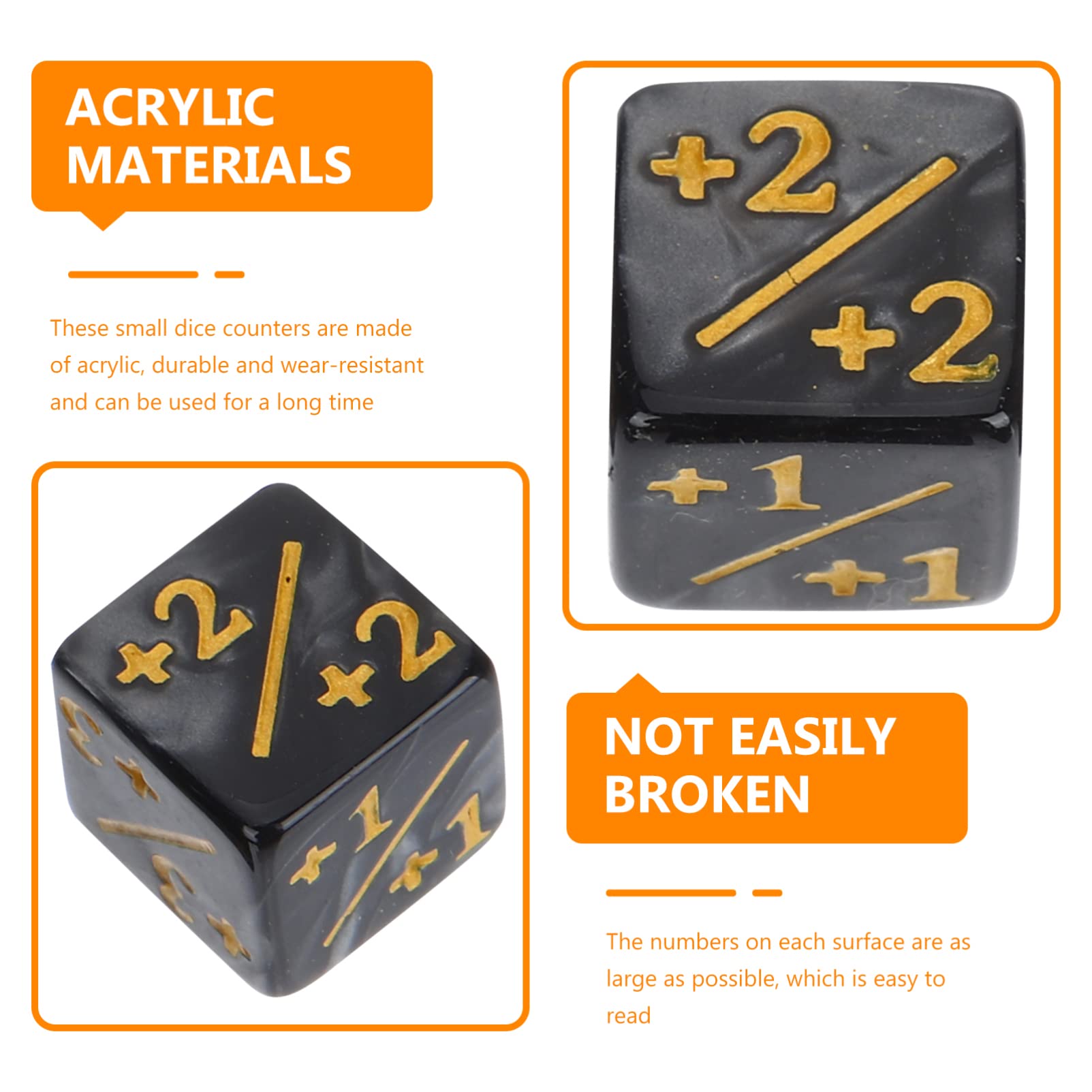 Zerodeko 24-Piece Acrylic Dice Set - D6 Game Dice, Counters & Tokens for MTG, RPG, Board Games - Perfect for Kids Learning, Math Toys & Family Game Nights