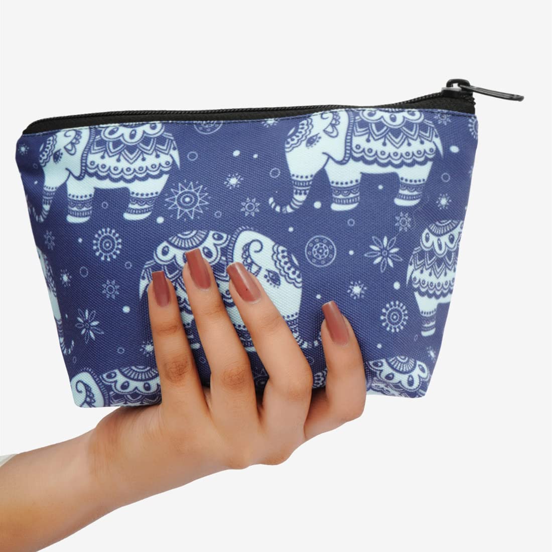Crazyify Printed Makeup Pouch Set of 2 - Waterproof Cosmetic Bag & Travel Toiletry Organizer for Women | Perfect for Travel, Gym, and Daily Essentials Storage