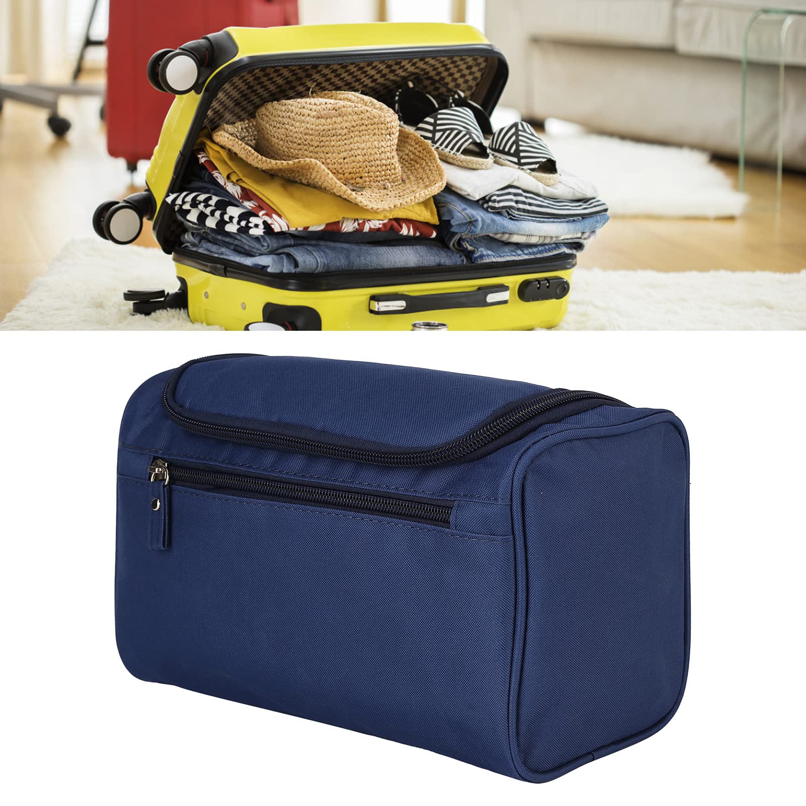 2-Pack Durable Makeup Storage & Toiletry Bags for Women - Waterproof Travel Cosmetic Organizer with Multiple Pockets - Perfect for Home, Business Trips, Gym & Vacation Essentials