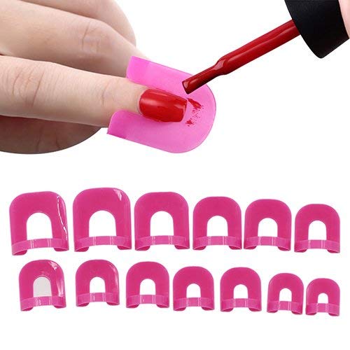 NESA® 26 Pcs Nail Polish Tips Cover Edge Anti-Flooding Plastic Template Clip Manicure Tools Set - Professional Nail Art Accessories for Salon & Home Use