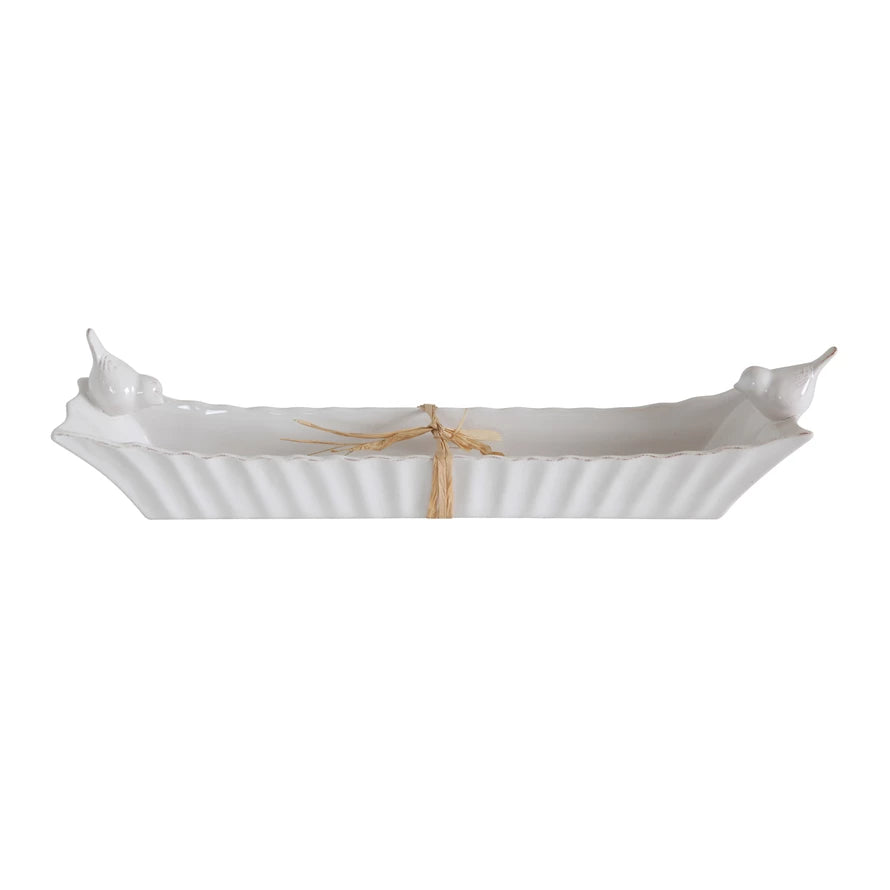 Ceramic Bird Cracker Dish - Elegant Serving Bowl for Nuts, Candy & Snacks - Perfect for Parties, Holidays & Home Decor