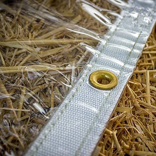 Clear PVC Vinyl Tarp - 8x12 Fire Retardant Patio Panels for Outdoor Furniture Cover, Greenhouse Windows & Pool Enclosures