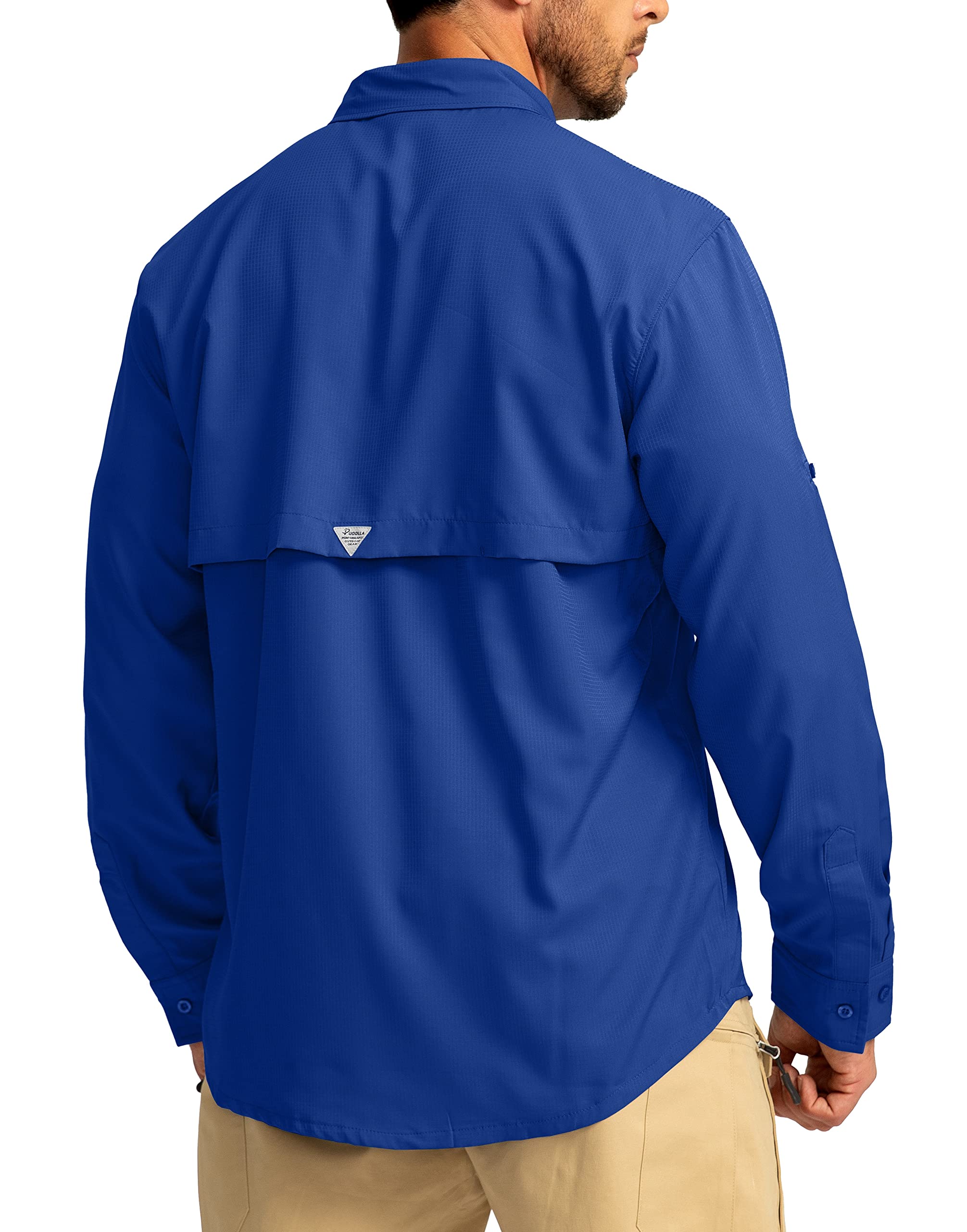 UPF50+ Men's Fishing Shirts Long Sleeve Sun Protection for Outdoor Work & Travel