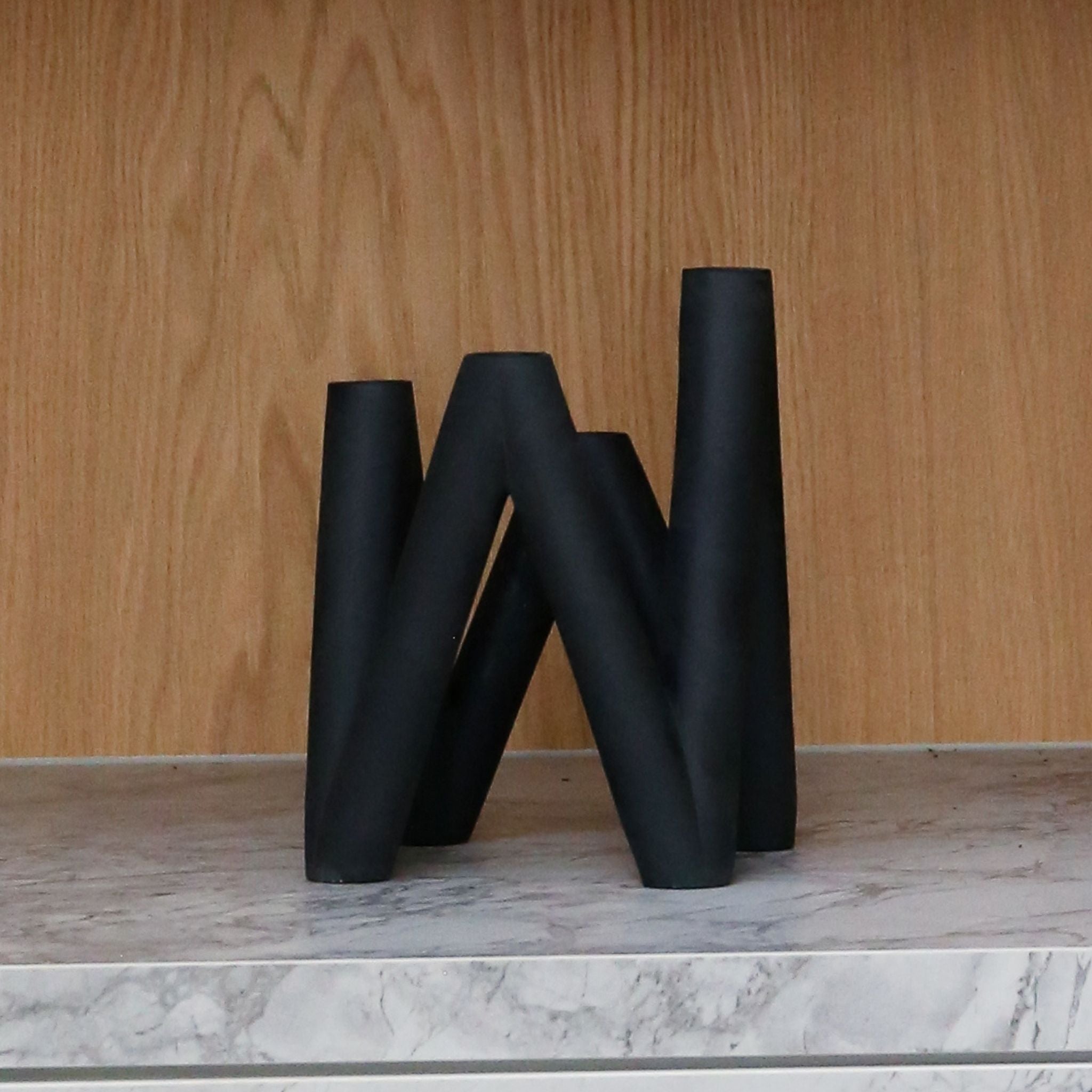 101 COPENHAGEN W Black Modern Candle Holder - Elegant Home Decor for Dining Table, Wedding Centerpiece & Romantic Ambiance