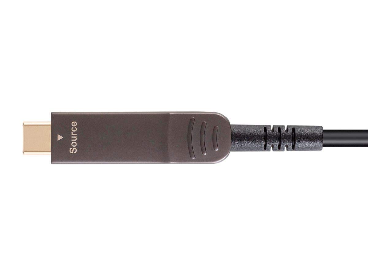 Monoprice SlimRun AV Series USB-C to USB-C Fiber Optic Video Cable - 4K@60Hz, 21.6Gbps, Gold-Plated Connectors, 100ft - Perfect for Home Theater, Gaming & Office Presentations