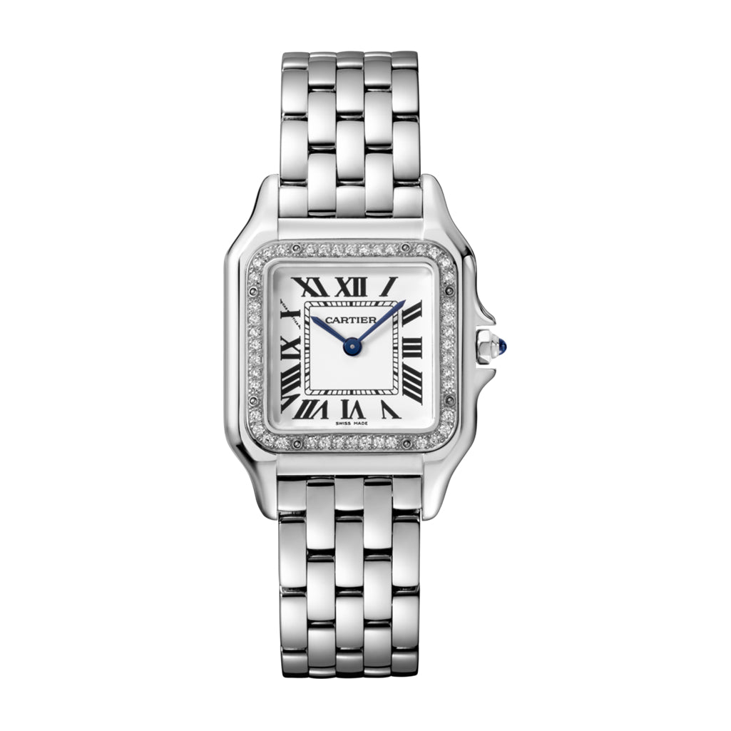 Cartier Panthère Stainless Steel Diamond Ladies Watch - Medium Size Luxury Timepiece for Women, Perfect for Formal Events & Everyday Elegance