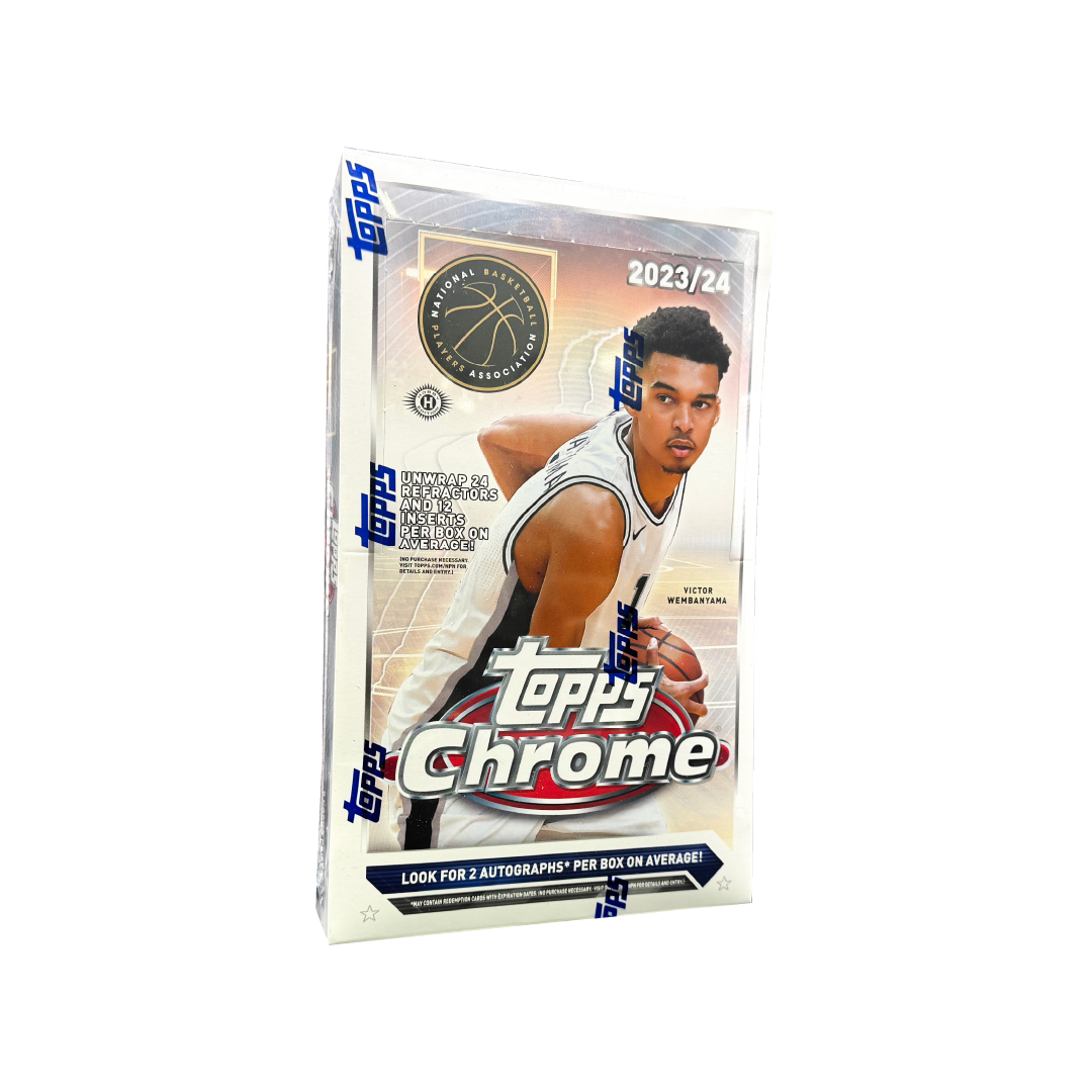 2023-24 Topps Chrome NBA Basketball Hobby Box - Collectible Trading Cards for Sports Fans & Investors | Perfect for Card Collecting, Trading, and Display