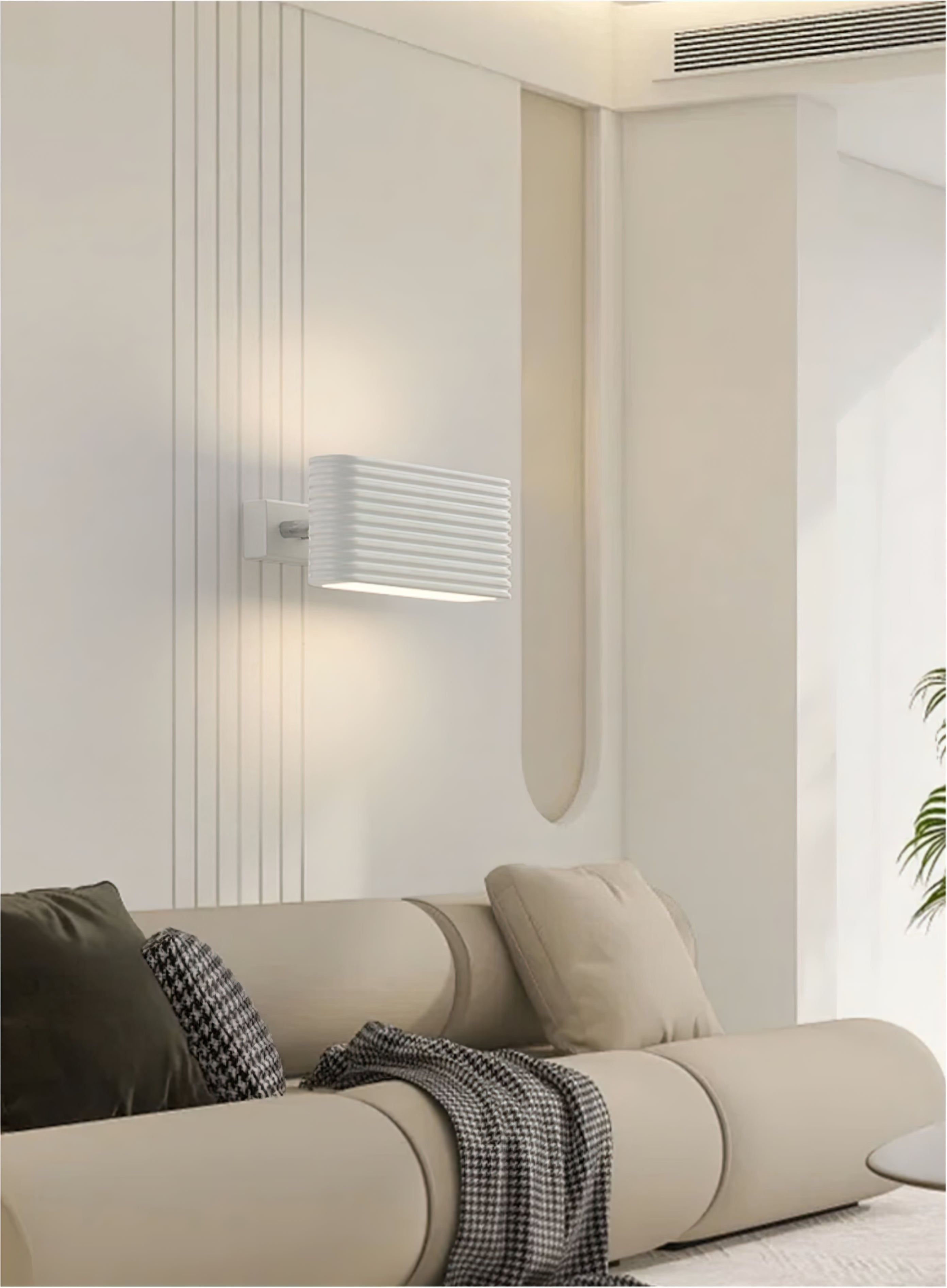 Modern Dresscode Wall Sconce Light Fixture - Plug-in or Hardwired Indoor/Outdoor Wall Lighting for Living Room, Bedroom, Patio & Hallway