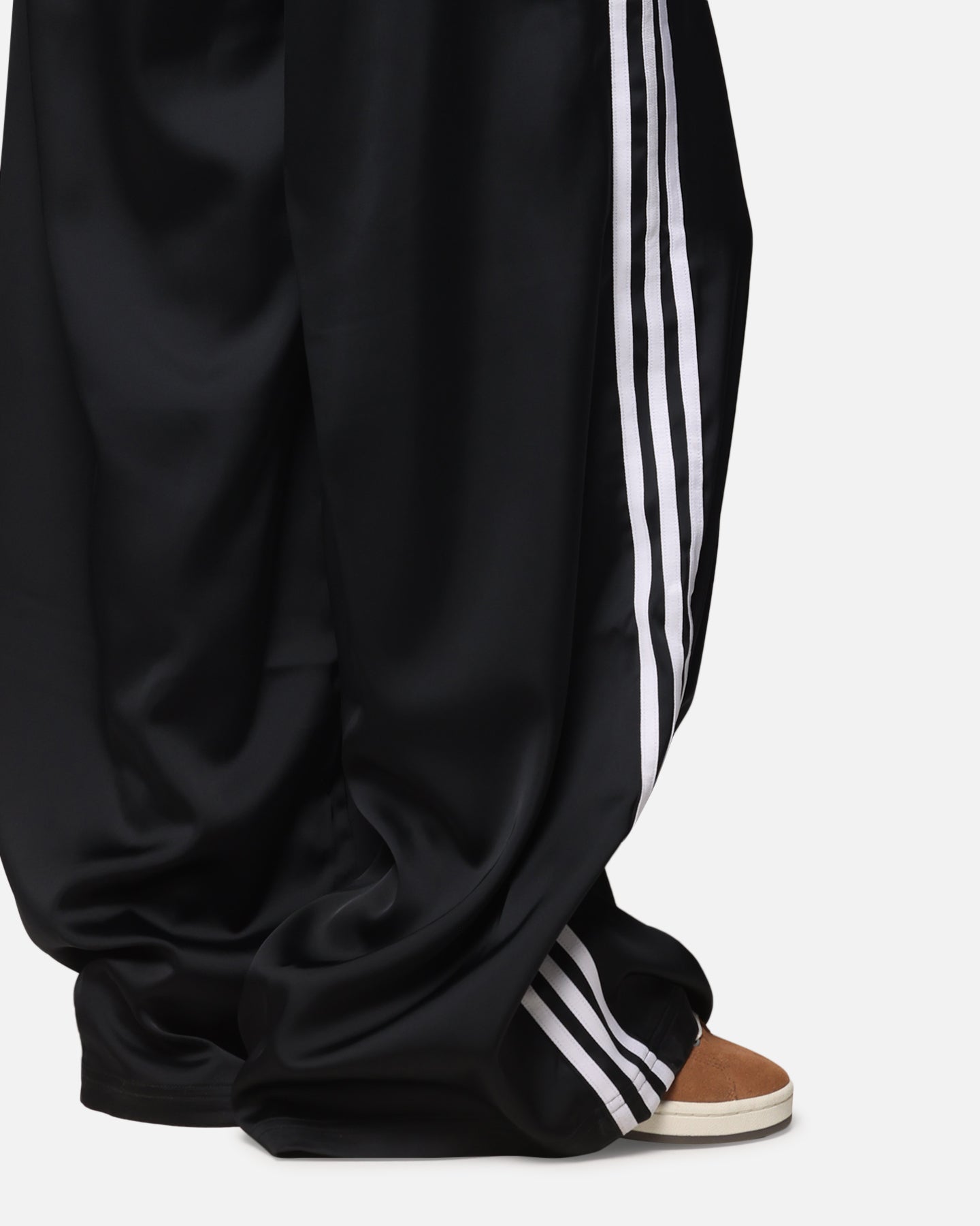 Adidas Women's Satin Wide Leg Lounge Pants - Black | Comfortable High Waisted Yoga Pants for Workout, Travel & Casual Wear