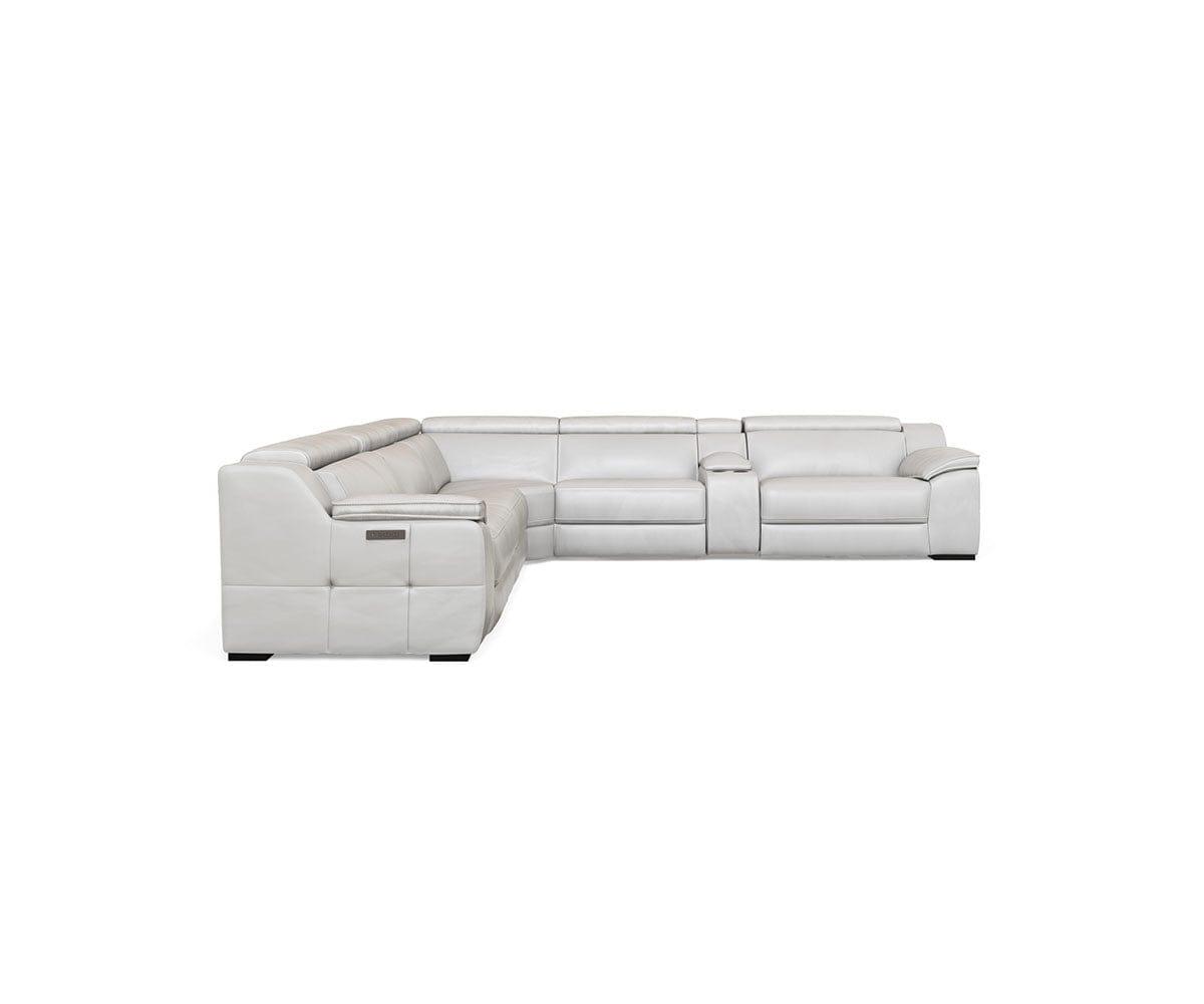 Titus Power Reclining Sectional Sofa with USB Charging - Modern L-Shaped Couch for Living Room, Family Room & Home Theater - Comfortable Leather Recliner Sectional with Adjustable Headrests