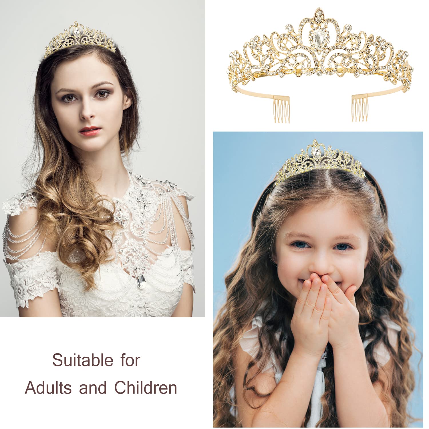 Elegant Gold Prom Queen Tiara Crown for Women - Birthday Party Flower Crown with Sash, Birthday Decorations & Cake Topper - Perfect for Prom, Birthday Celebrations, Halloween Cosplay & Special Occasions