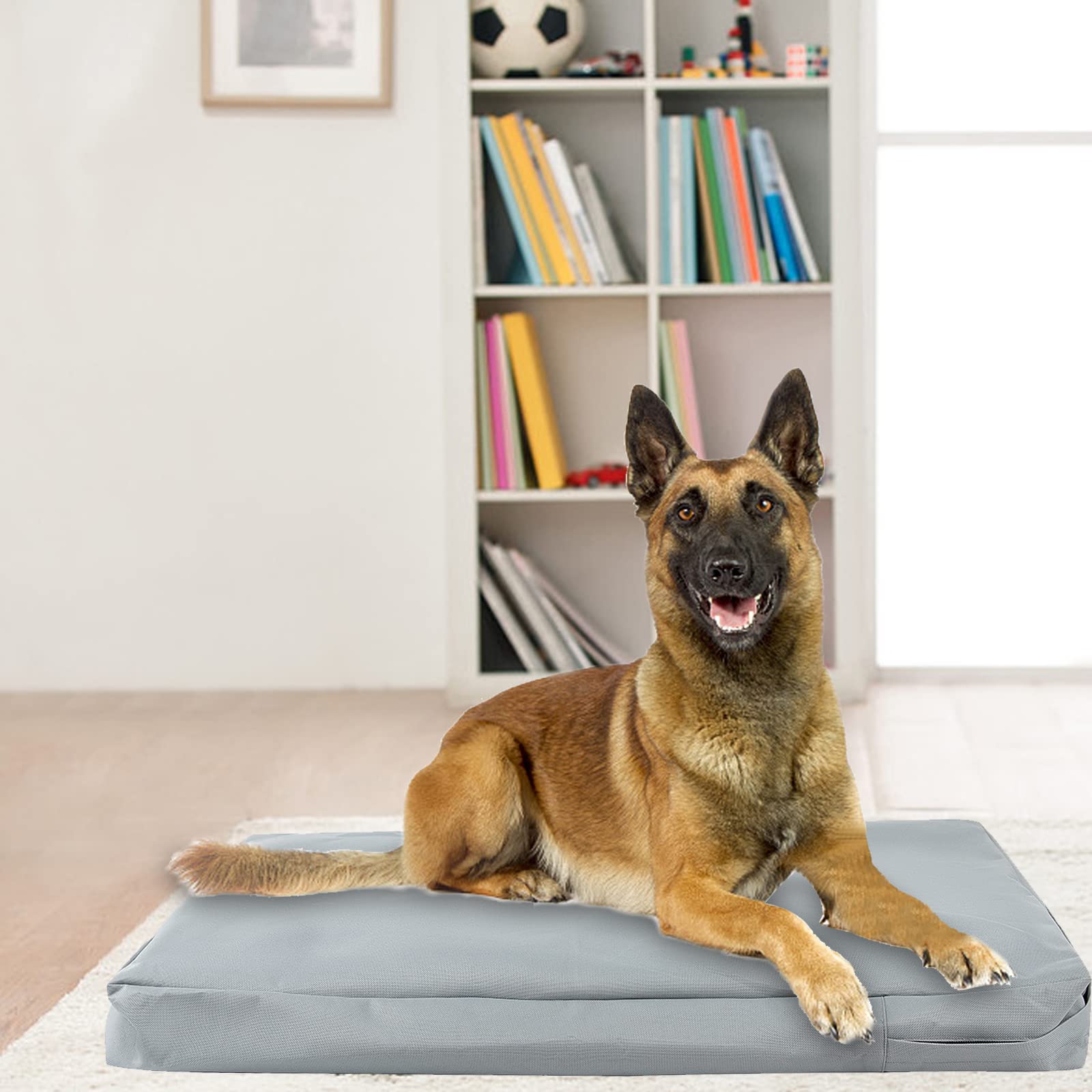 Waterproof Dog Bed Cover with Zipper - Washable Oxford Pet Bed Sheet, Easy to Remove Hair Resistant Crate Pad Cover - Replacement for Dog Beds (34
