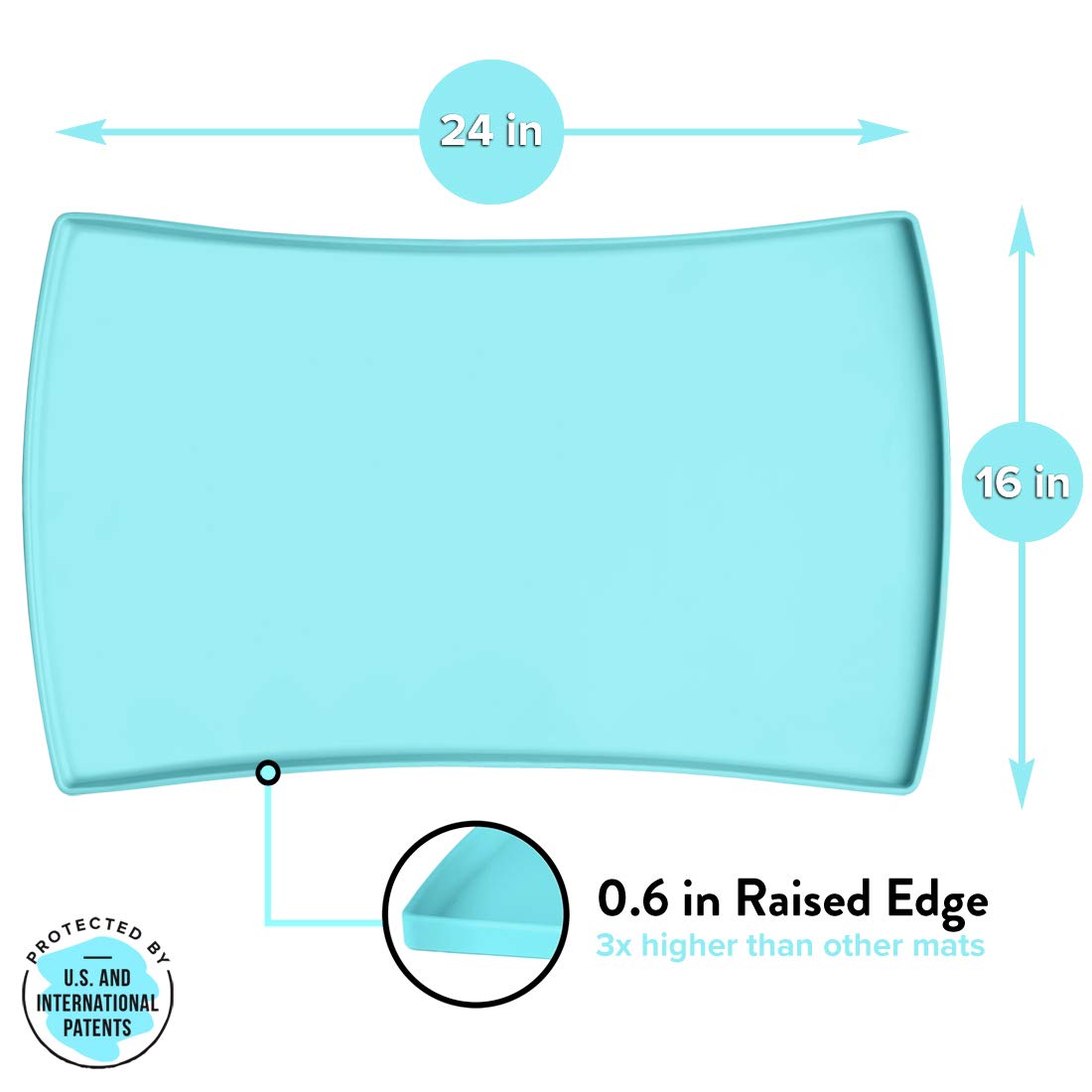 Premium Cat Food Mat - Waterproof & Non-Slip Silicone Pet Feeding Mat for Small & Large Cats | Perfect for Food Bowls, Water Dishes & Cat Fountains | Easy Clean Kitchen & Floor Protection (Large Size, Aruba Design)
