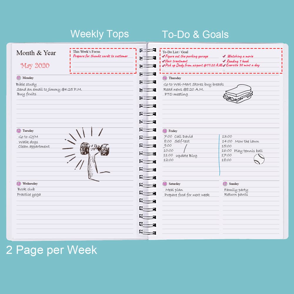 Nokingo Undated Weekly & Monthly Planner for 2025 or Any Year - 5.85
