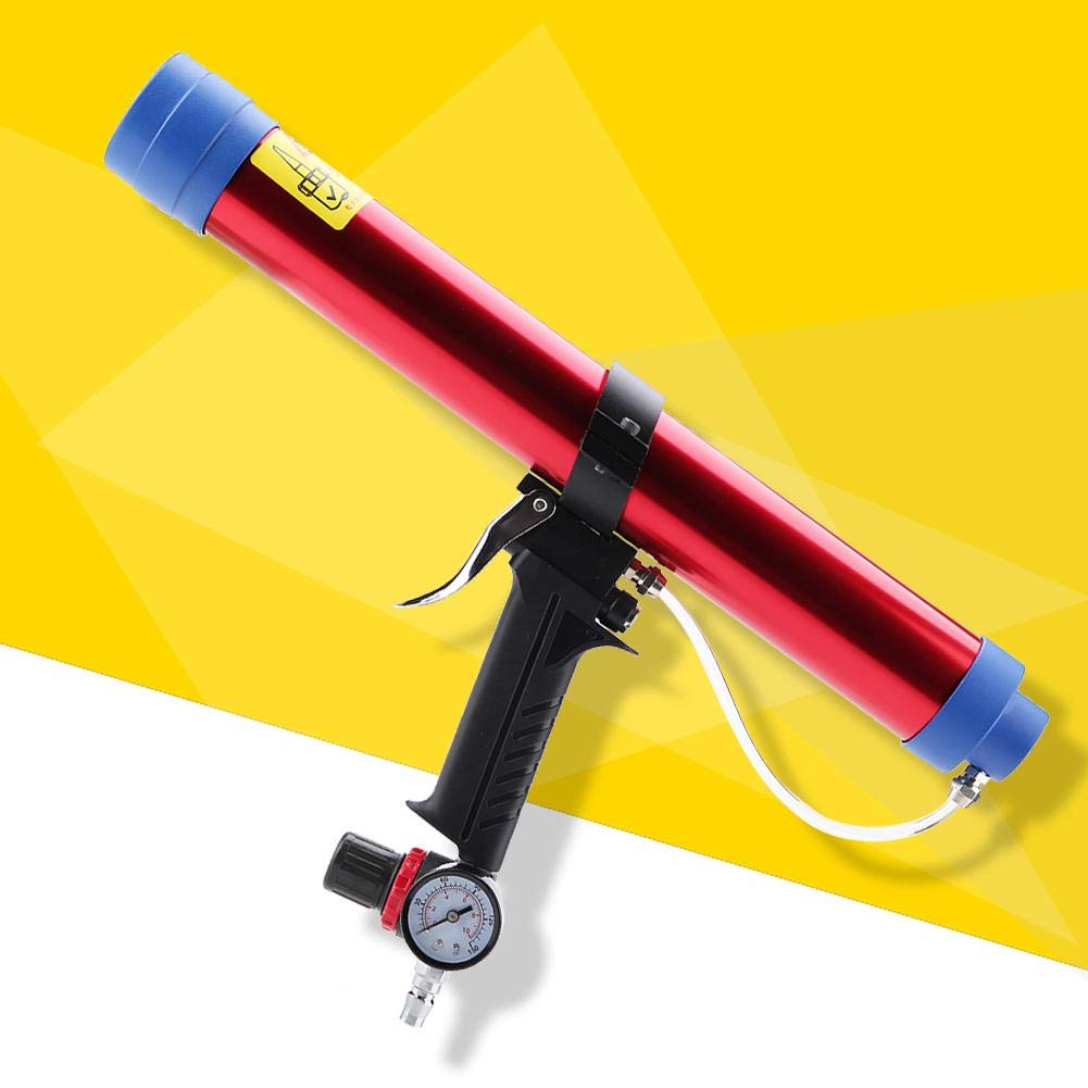 Pneumatic Glass Glue Sealant Gun Kit - 300~600ML Air-Powered Caulking Gun for Windows, Doors & Glass Repair - Professional Sealant Applicator for Construction & DIY Projects