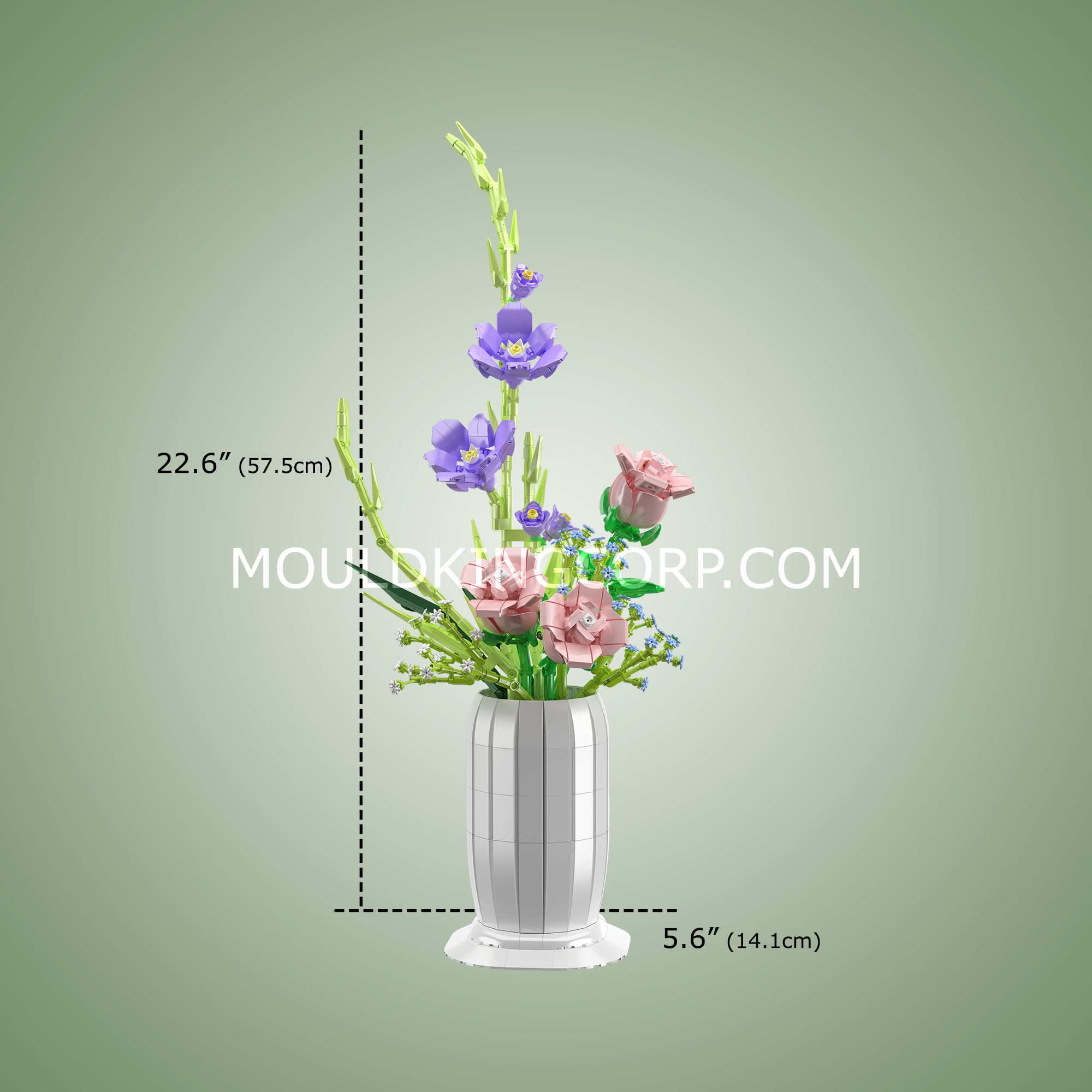 Mould King 10009 Wish Fulfilling Rose Flower Bouquet Building Set | 1,203 PCS DIY Bricks | Romantic Gift for Valentine's Day, Anniversary & Home Decoration