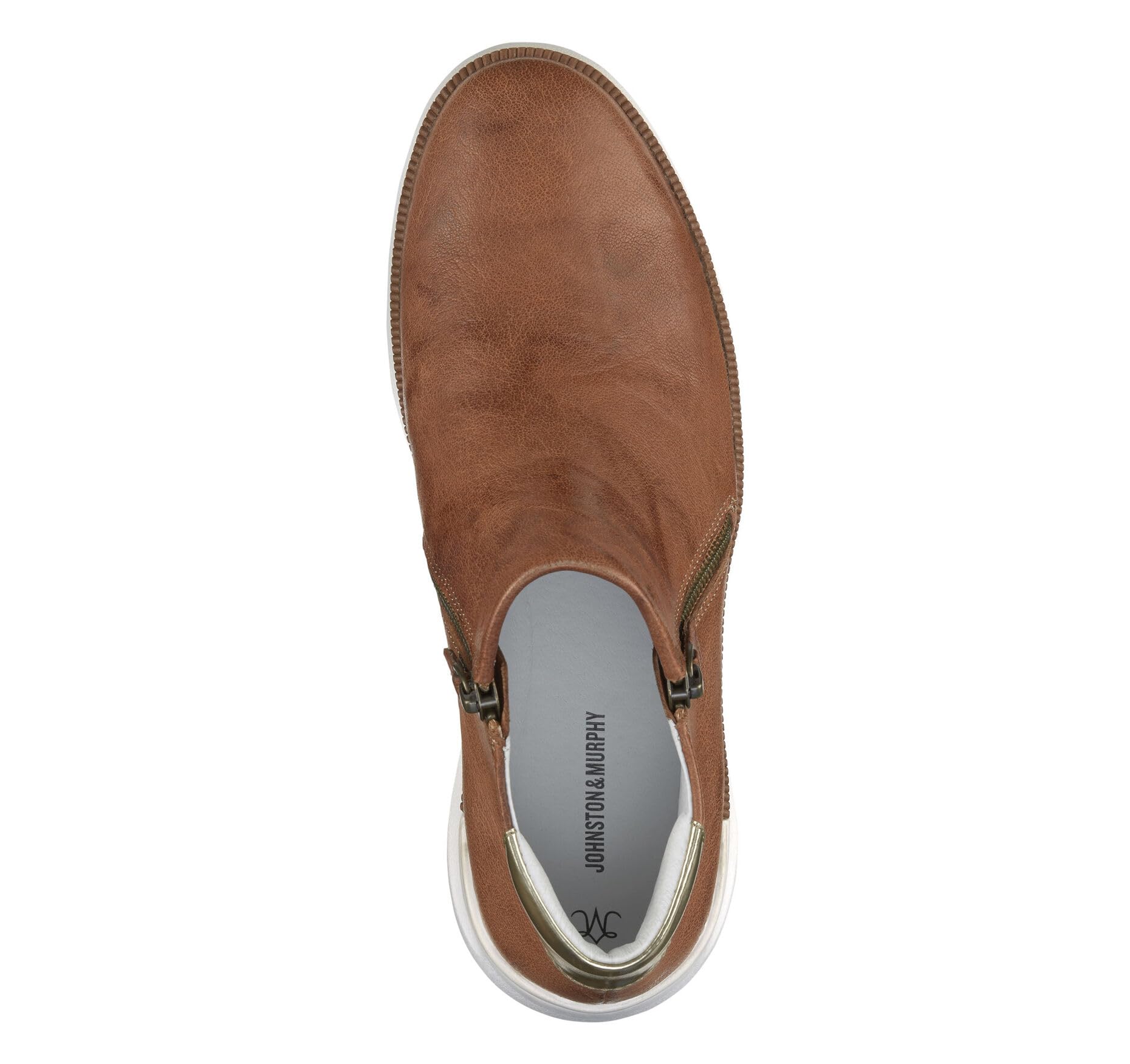 Johnston & Murphy Emery Zip Bootie for Women - Stylish Leather Ankle Boots with Double Zipper | Perfect for Office, Casual Outfits & Fall/Winter Fashion