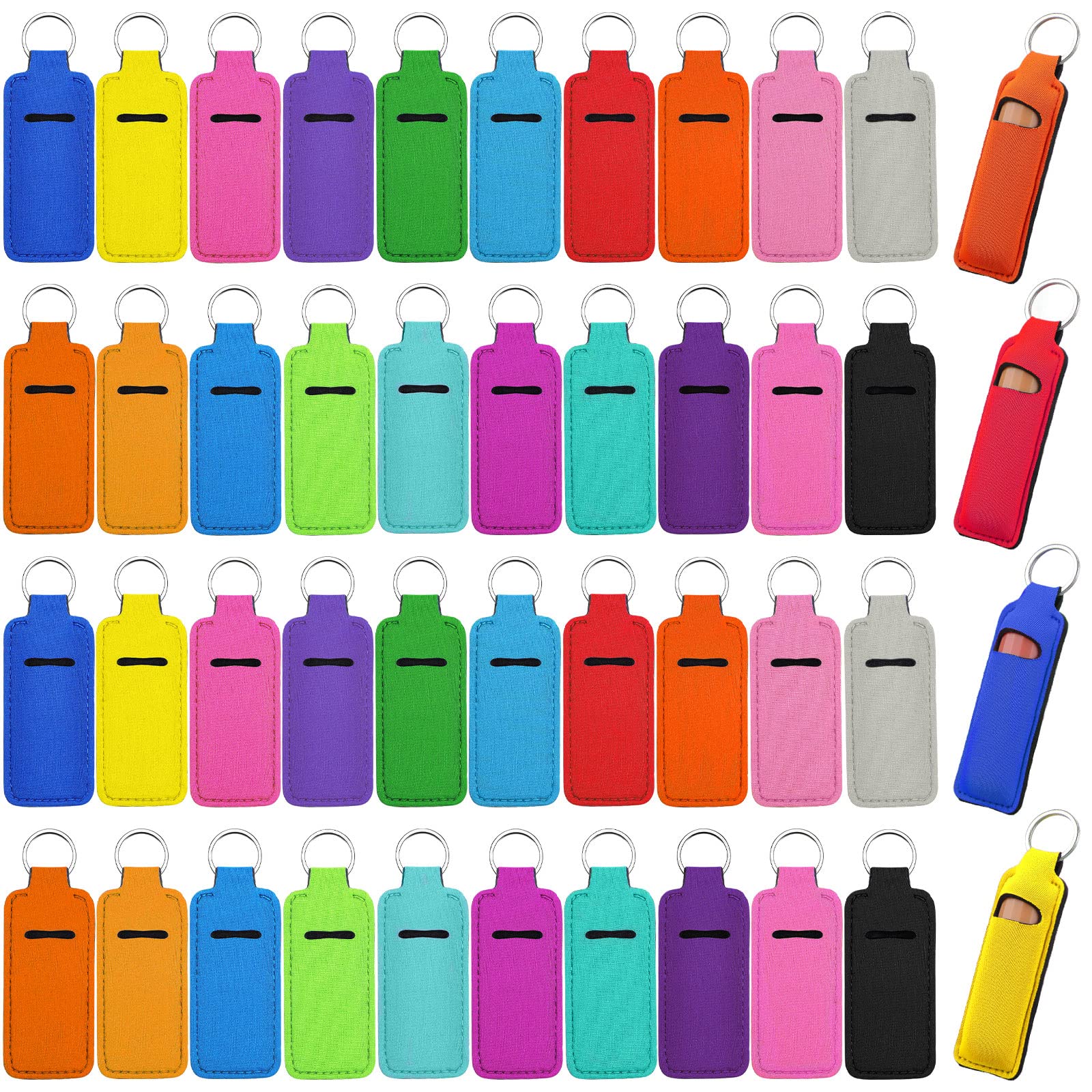 Portable Neoprene Lipstick Holder Keychain - Lip Balm & Gloss Organizer for Women, Perfect for Travel, Gym & Everyday Carry (DIY Key Ring Gift Idea)